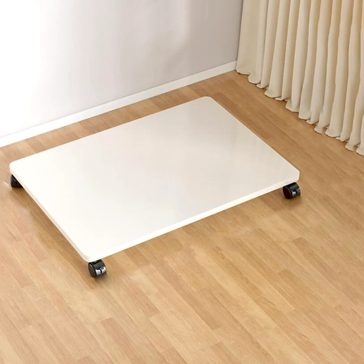 Supporto per Stampante con Ruote bloccabili, ripiano Mobile per Stampante/fotocopiatrice, Design Quadrato in Legno, Ideale per casa o Ufficio.