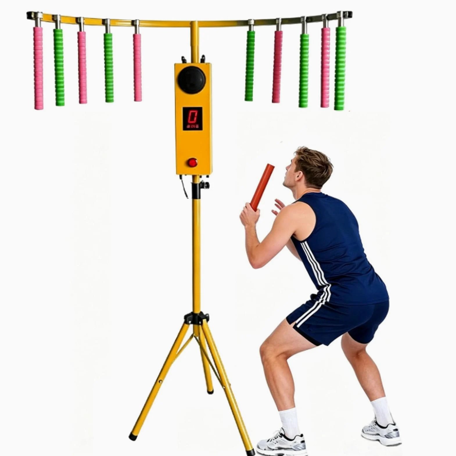 Gioco di Allenamento della coordinazione Occhio-Mano con bastoni acchiappa-riflessi, Ideale per Feste, Eventi aziendali e Serate in Famiglia, con luci LED e Musica reattive Yellow