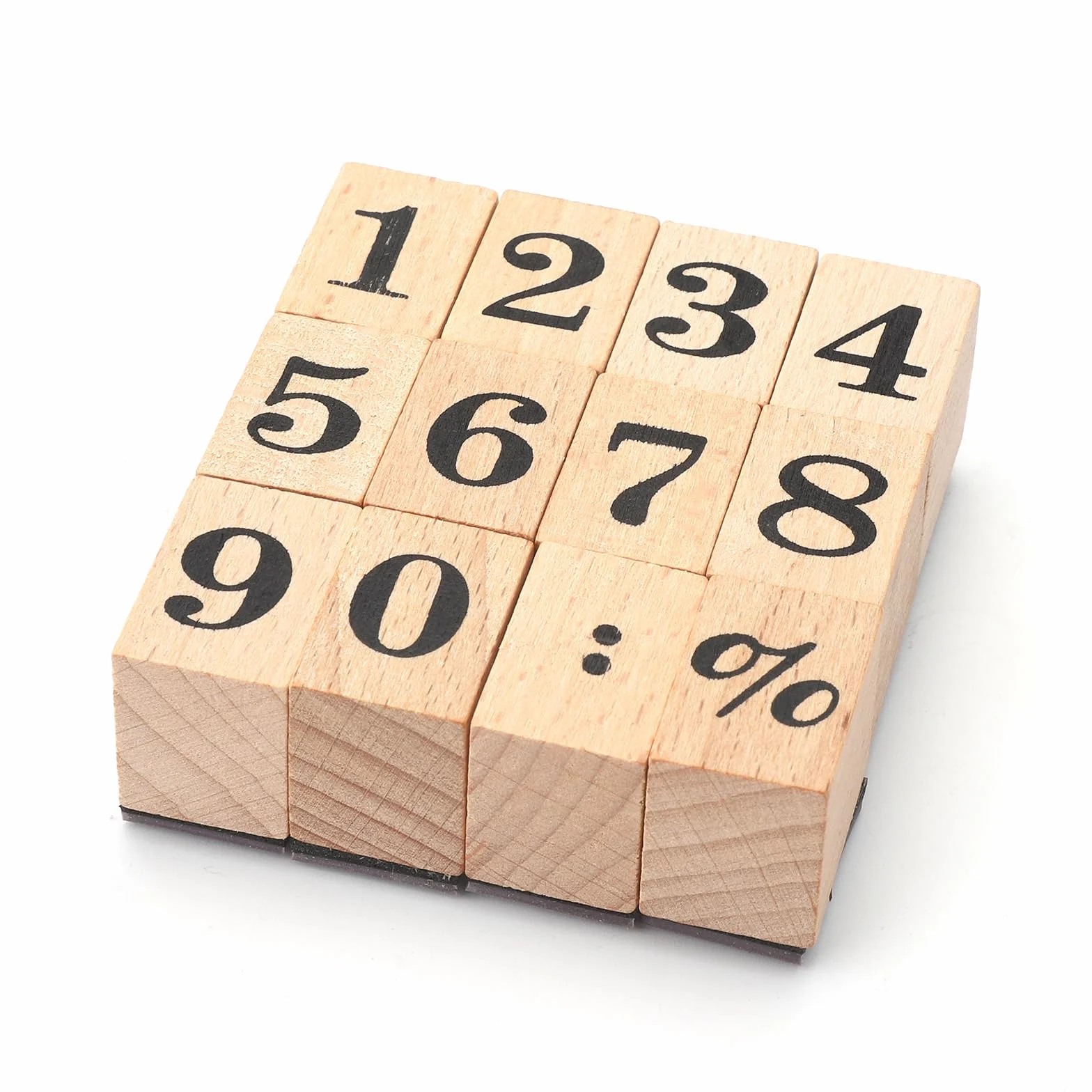 12 pezzi timbri timbro timbri numeri in legno per scrapbooking, design di carte, planner (2,4cm×1,6cmx2,3cm)