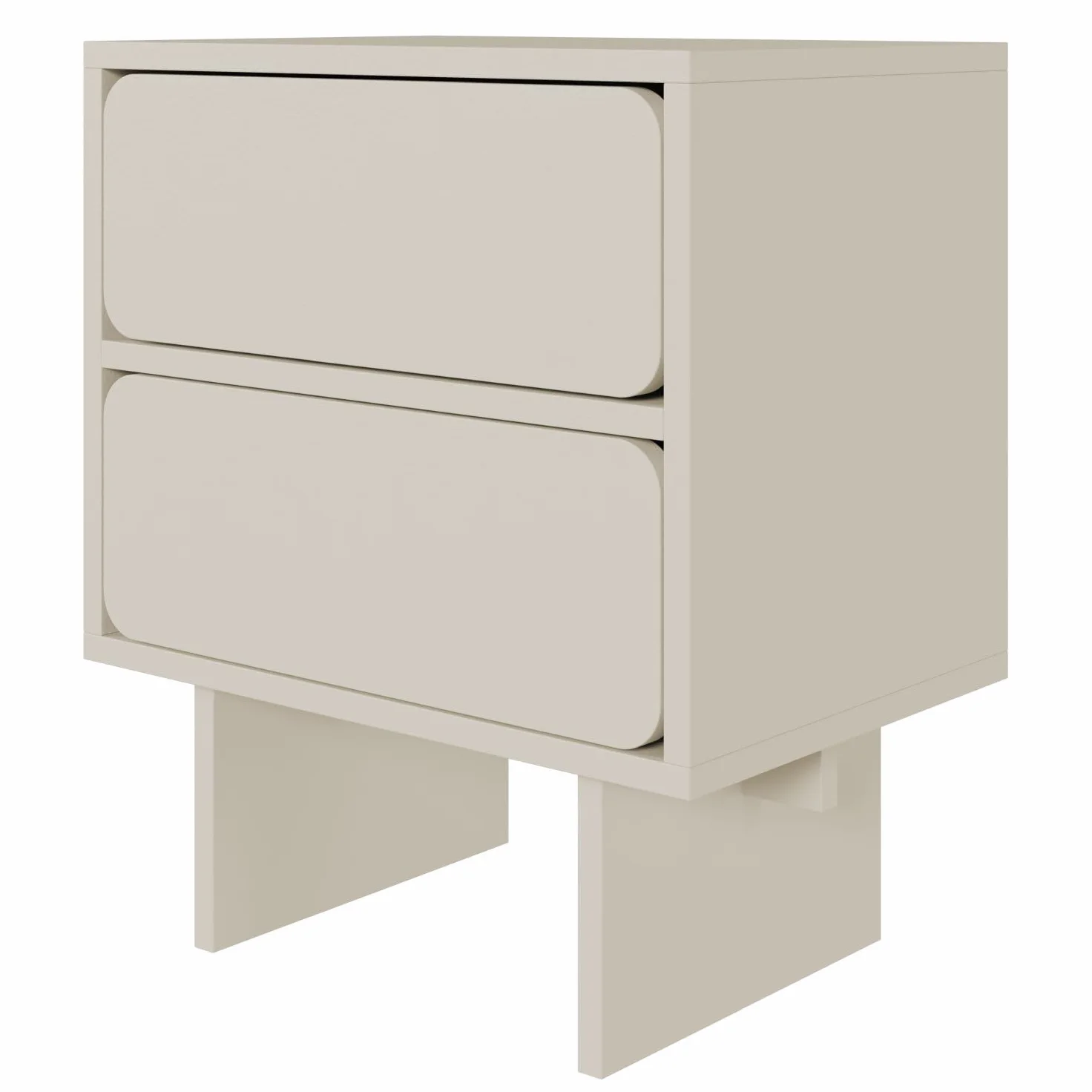 Selsey Wuwu - Comodino con 2 cassetti, apertura a sfera, colore: grigio/beige