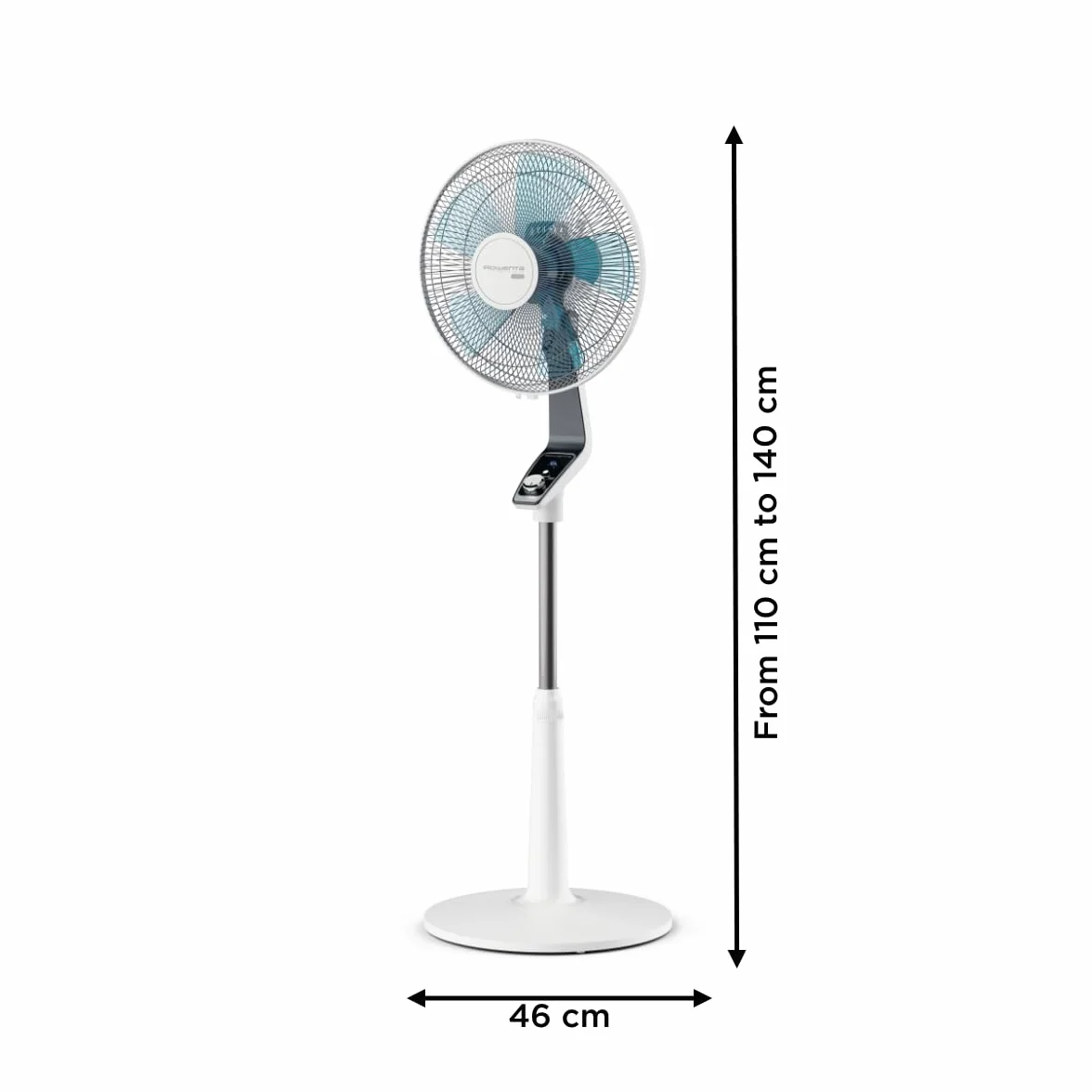 Rowenta Silence Extreme, Ventilatore a Piantana con 4 Velocità e Turbo Boost, Ventilatore Silenzioso, Oscillazione Automatica, Bianco, Vu5640