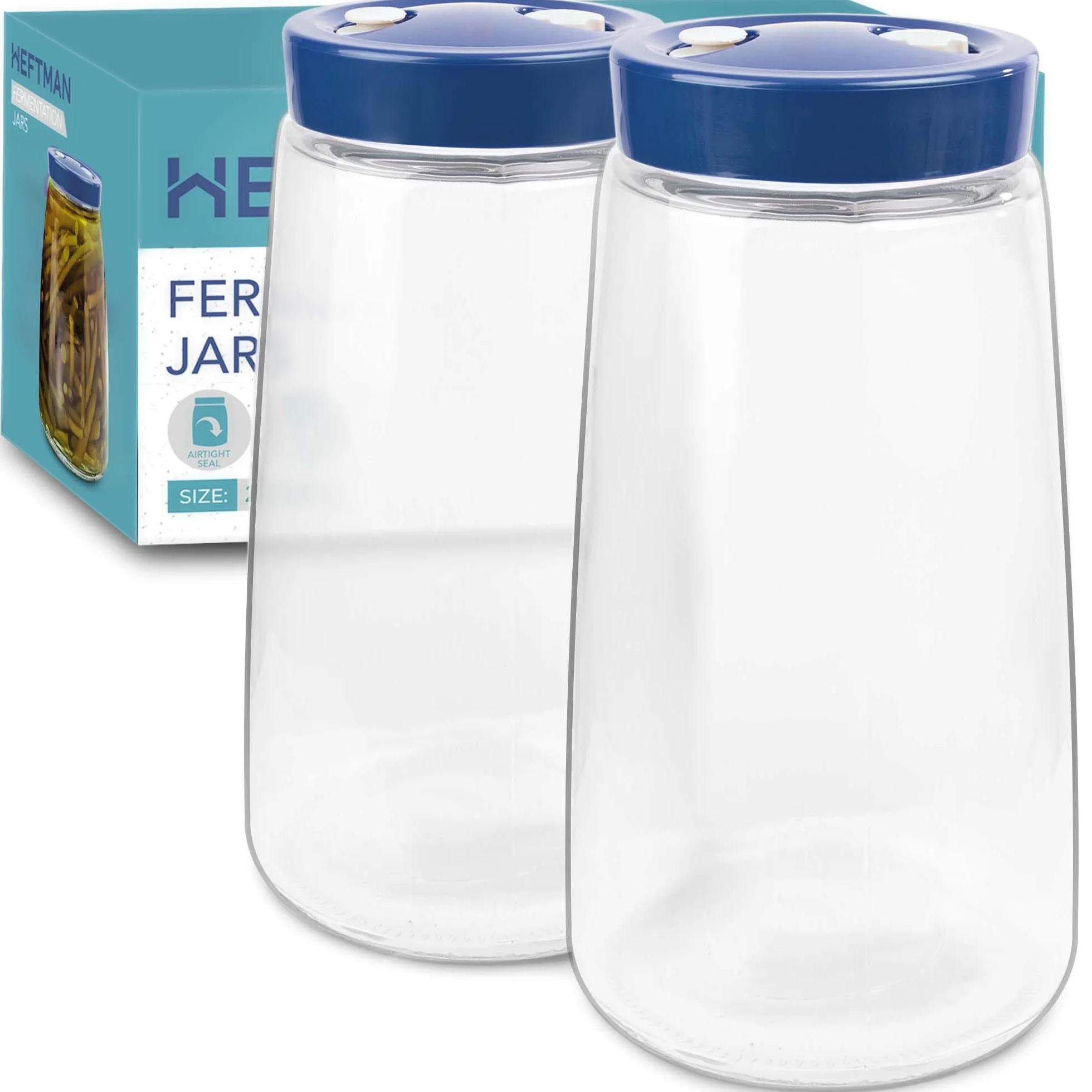 HEFTMAN Barattolo per fermentazione 2,2L 2 pezzi con presa d'aria a 1 via
