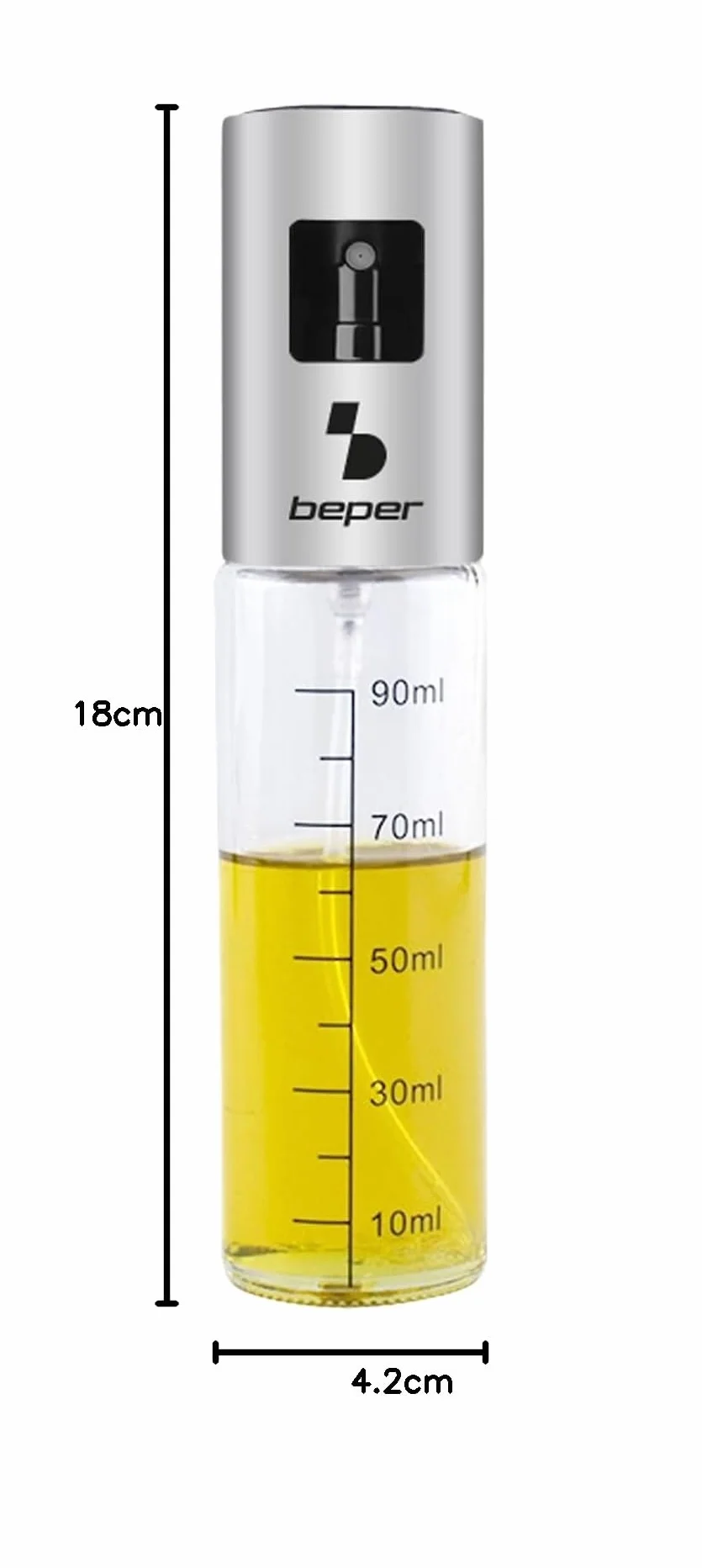 BEPER C102SPE001 Spruzzino per Olio con Contenitore in Vetro Graduato per Friggitrice Aria