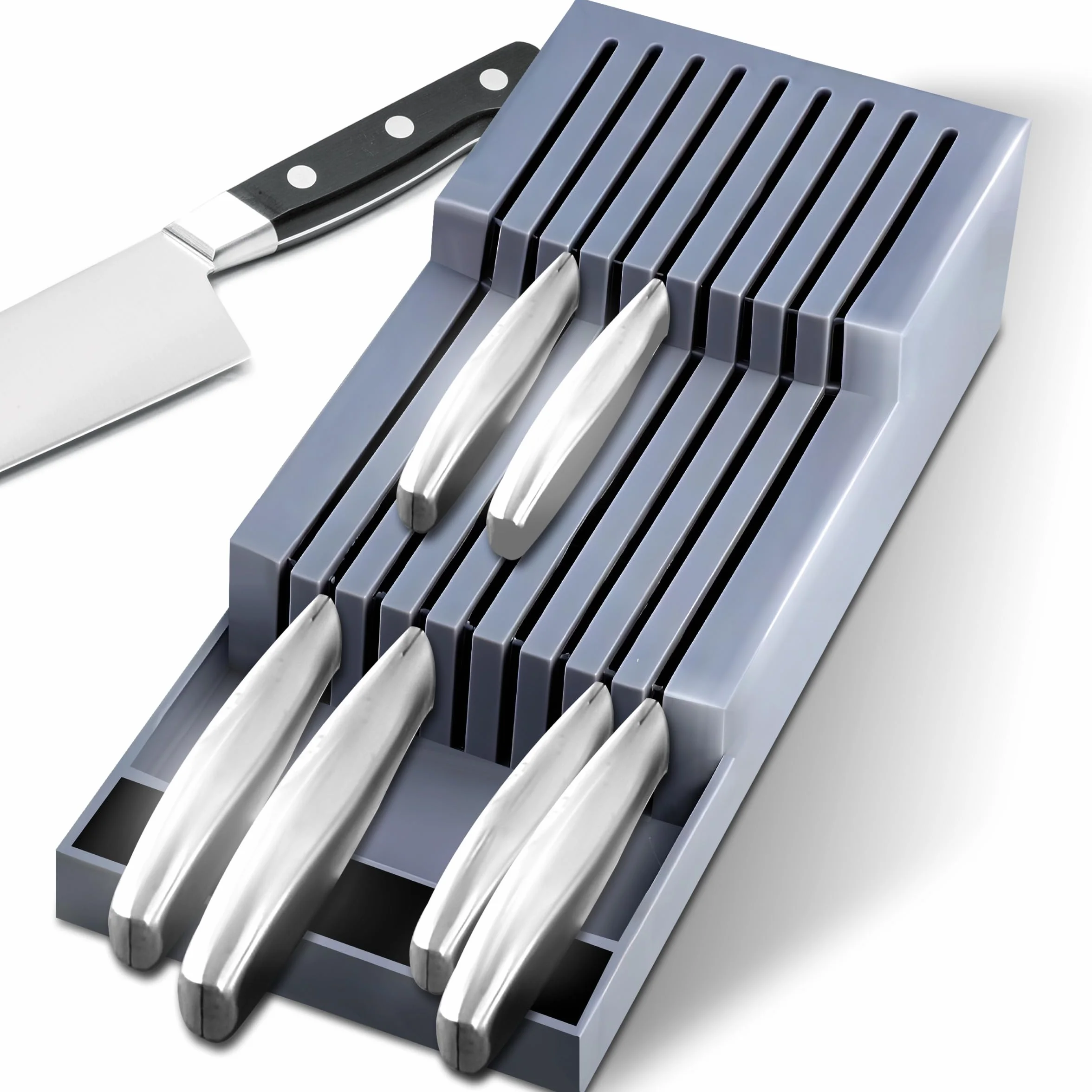 Retoo Ceppo Coltelli da Cucina 40 cm 18 Coltelli Professionale Due Livelli Portacoltelli