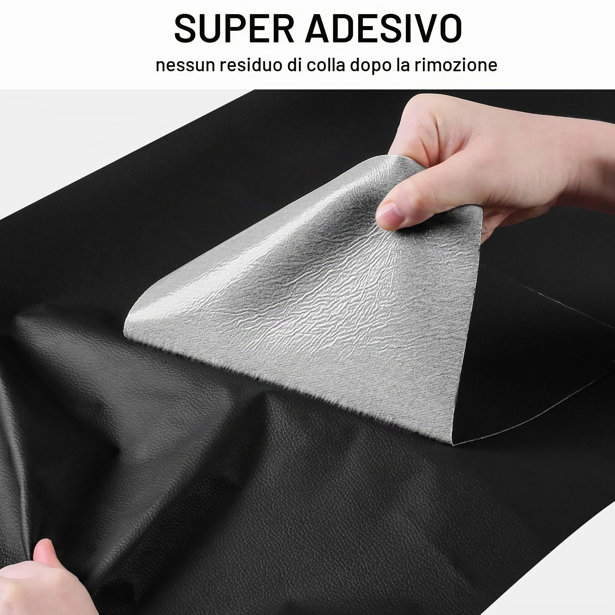 YAFLC Patch di Riparazione in Pelle, 10x160cm Pelle Adesiva per Divani, Sedili Auto, Mobili, Borse, Giacche Nero
