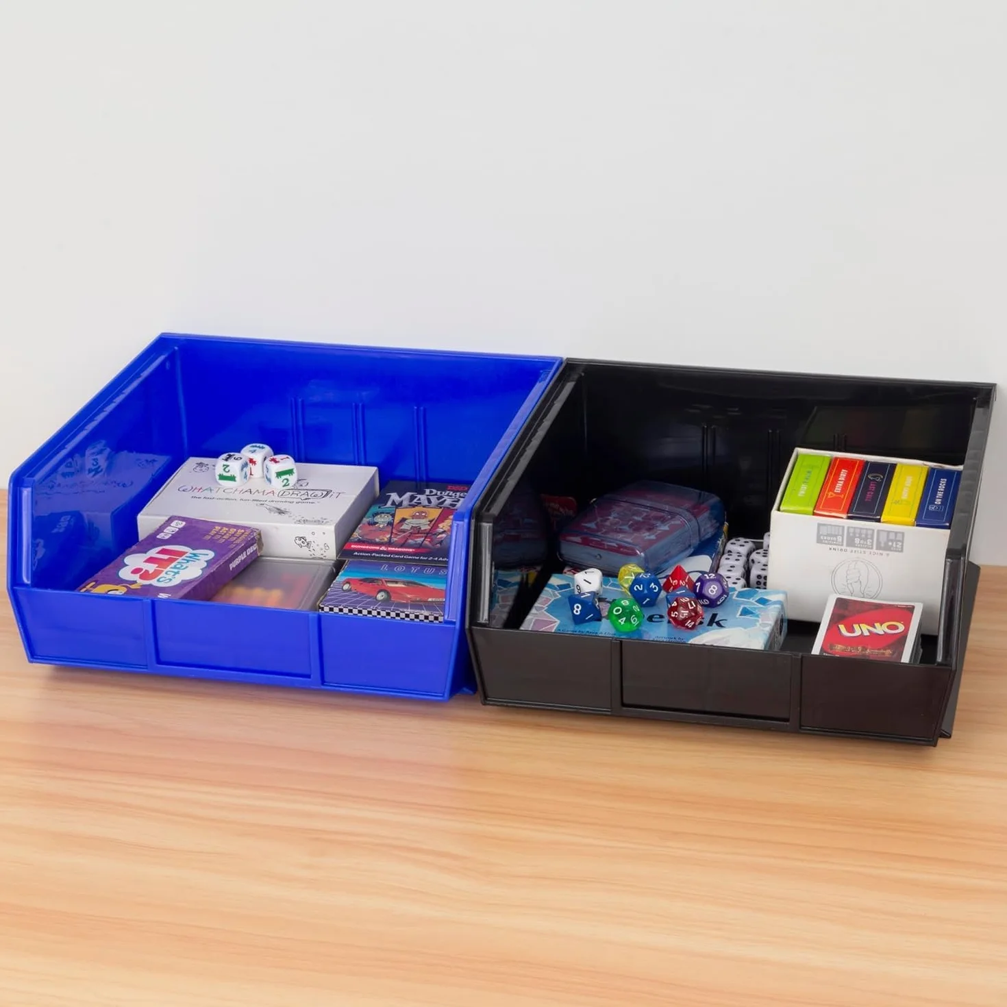 Akro-Mils 30235 AkroBins Plastic Storage Bins, 6-Pack Stackable, 27,6 x 27,9 x 12,7 cm, Nero