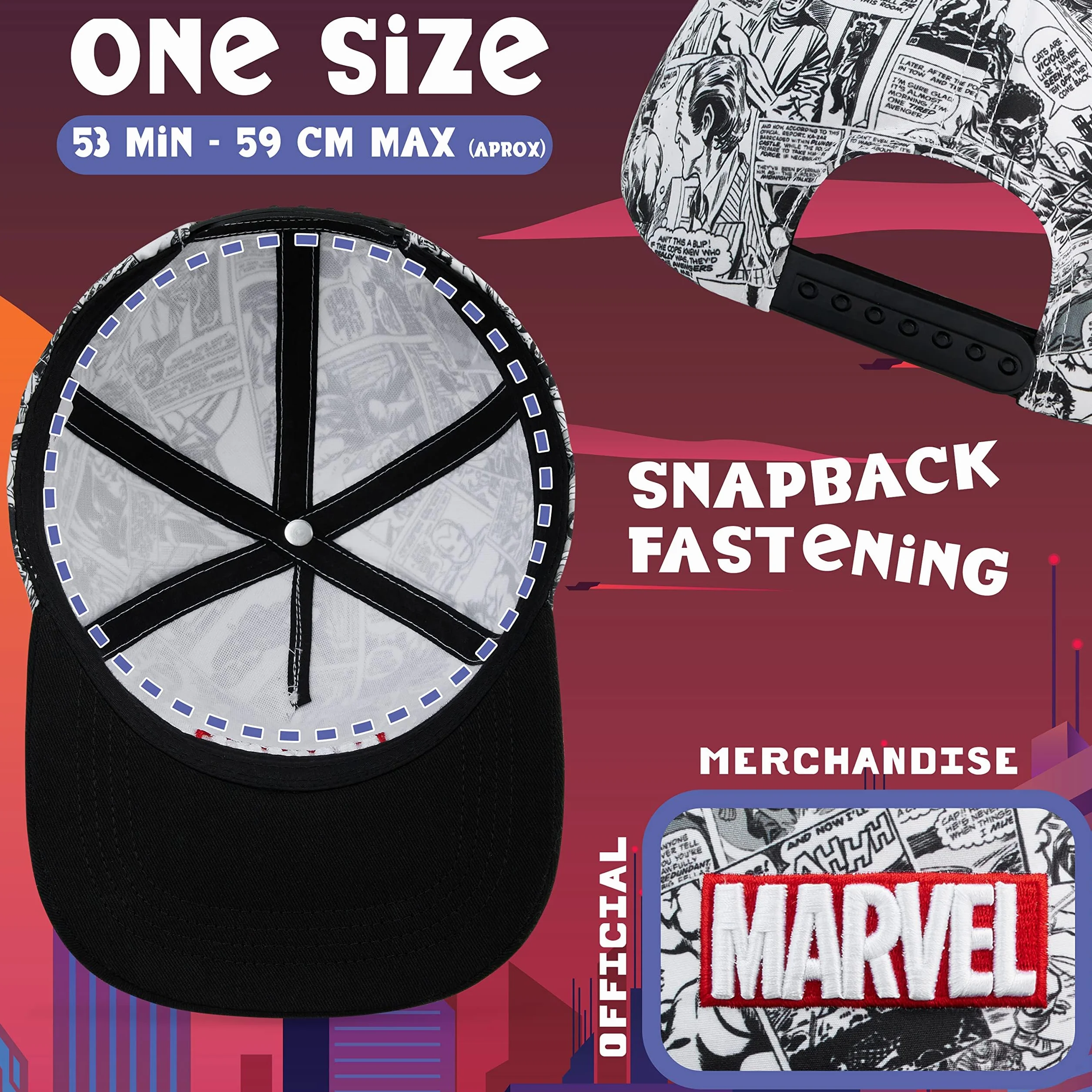 Marvel Cappello Bambino Regolabile Visiera Baseball Gadget Ufficiale Estate