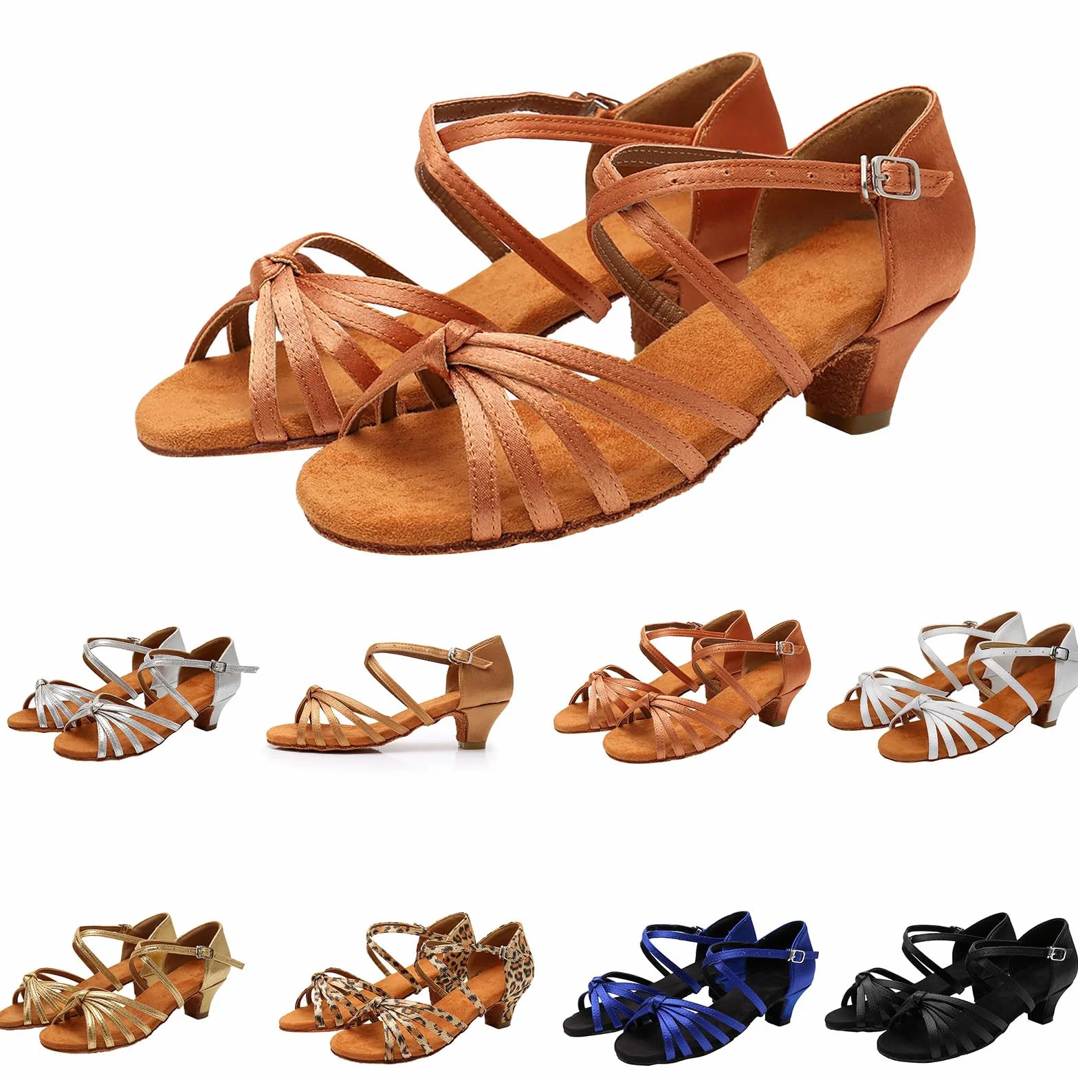 Scarpe da Ballo Latino Americano Ragazza Salsa Bambina Tacco 4cm