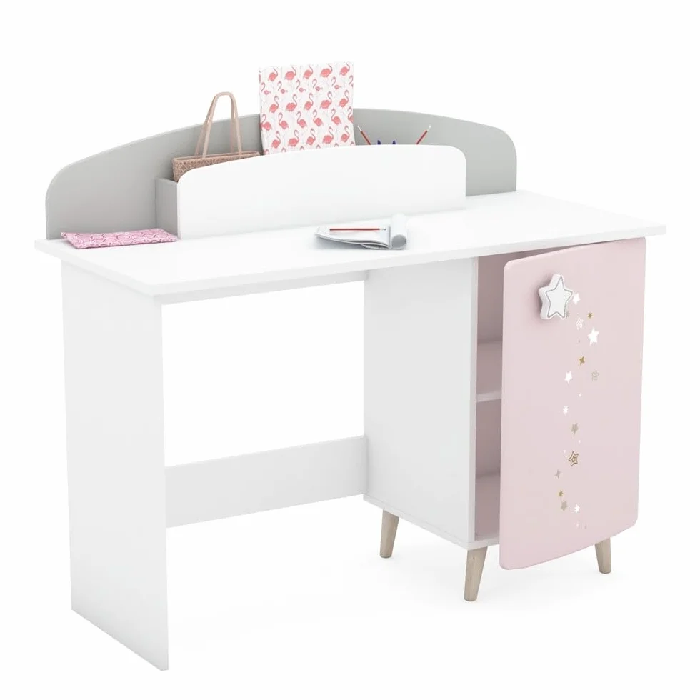 SCRIVANIA per Bambini Cosmos, Grigio/Rosa/Bianco, Scrivania per Bambini