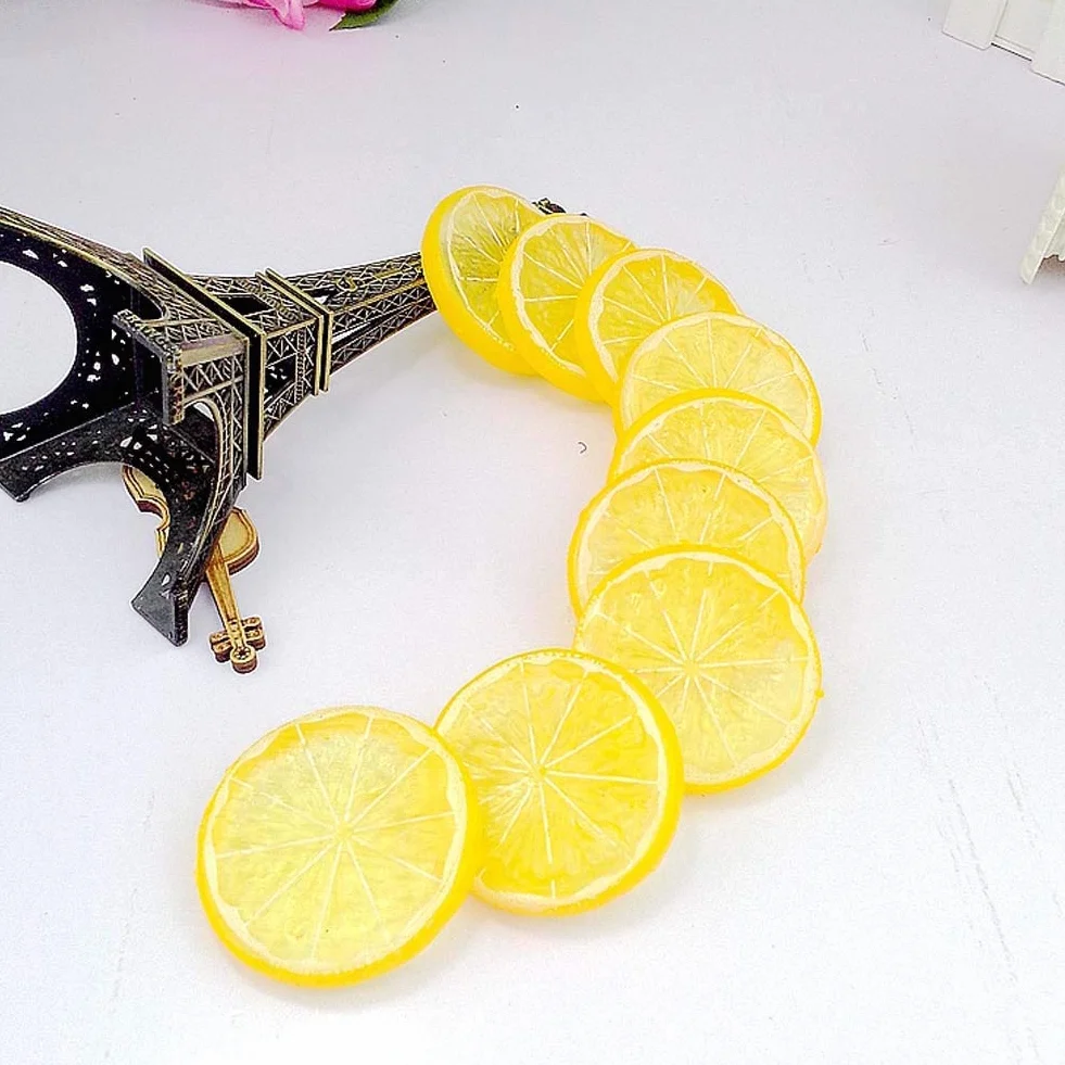 Fette di limone artificiali realistiche decorative gialle 30 pezzi per matrimoni festival fotografia