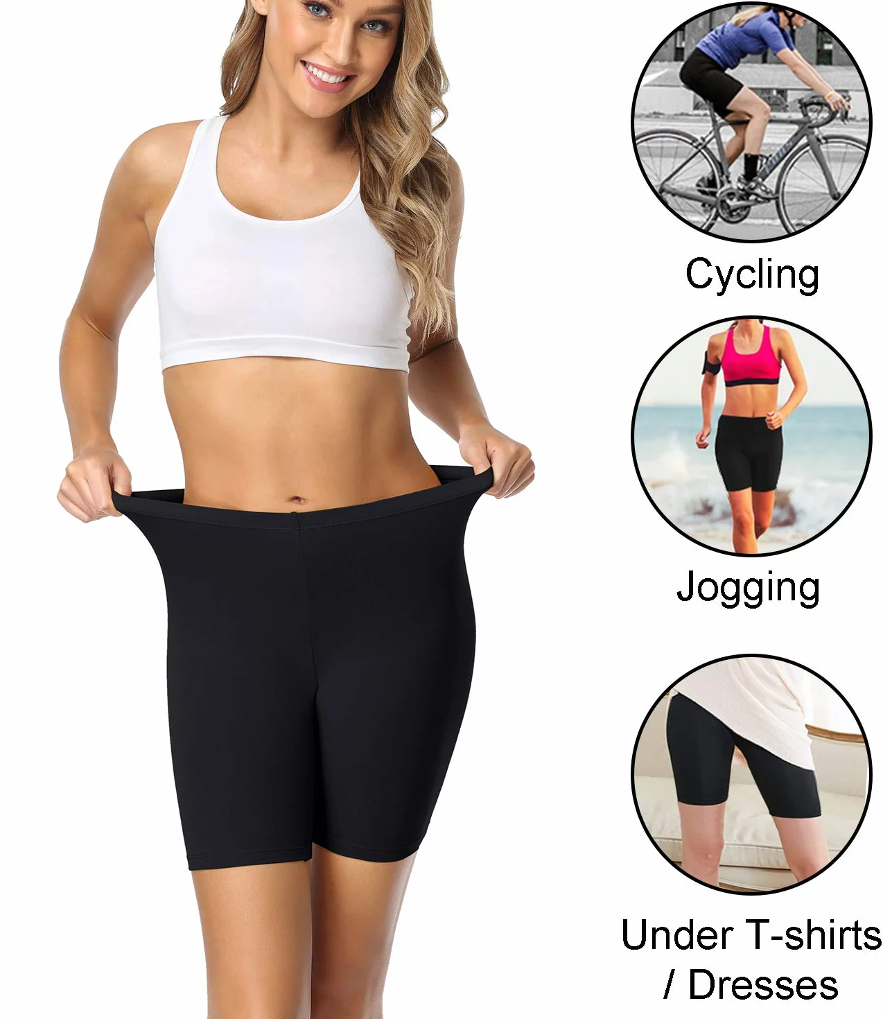 Wirarpa Leggings Corti Pantaloncini Sottogonna Donna Cotone Shorts Pacco da 4