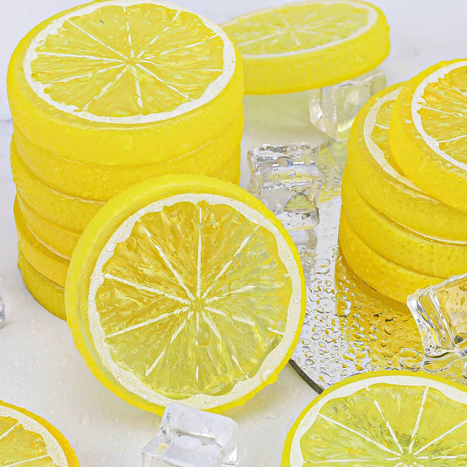 Fette di limone finte in plastica artificiali per decorazione limone