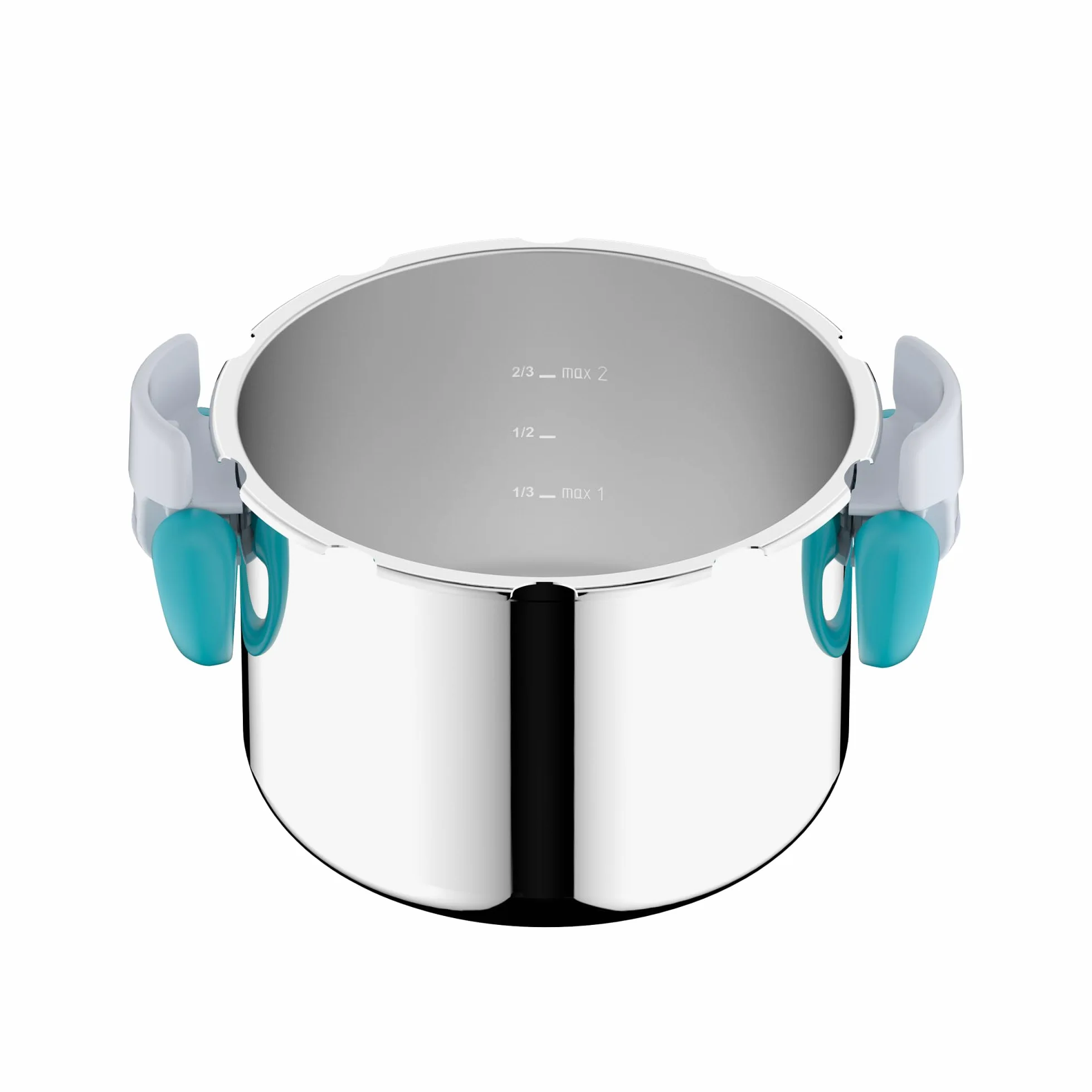 Seb 6 litri Pressure Cooker, Induzione, Stainless Steel Pressure Cooker, Foldable Handles, 100 Recipe Booklet, Made in France, ClipsoMinut'easy+ Blue P4900716