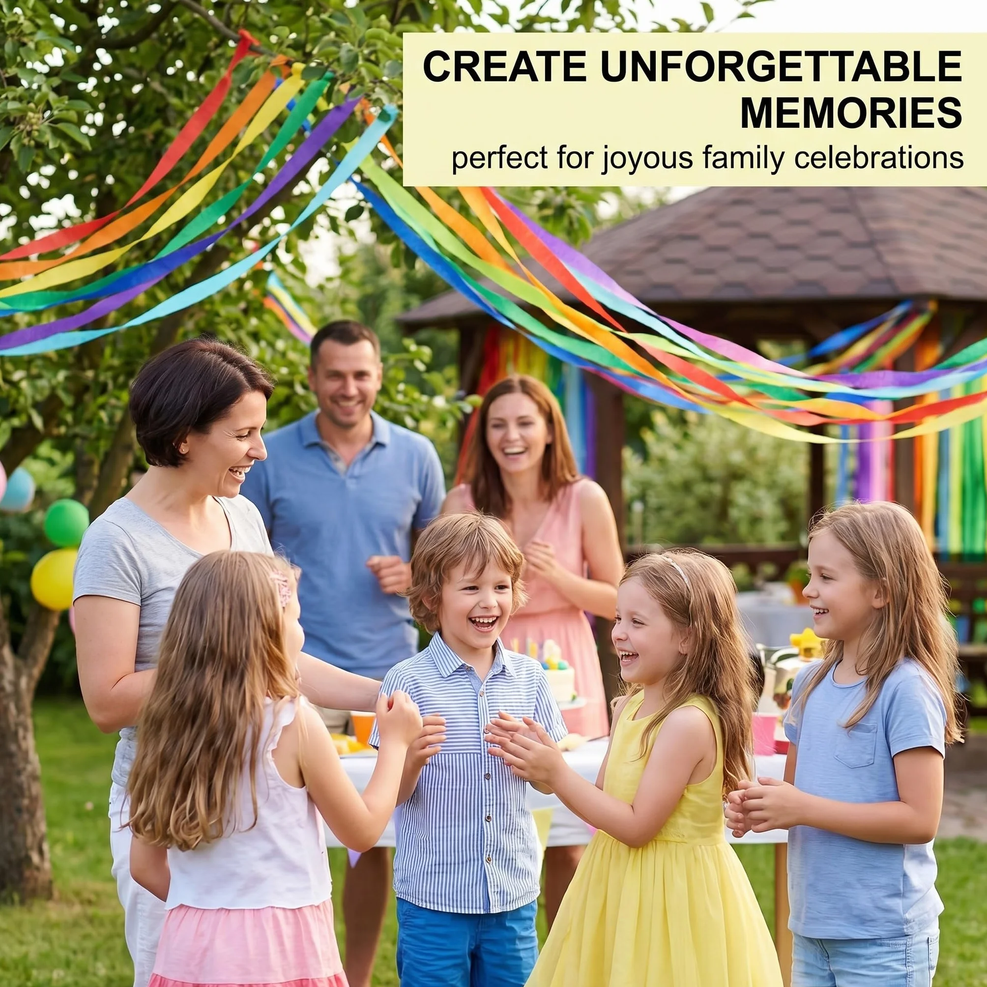 Carta Crespa Arcobaleno 8 Rotoli 4,5cm x 25m Decorazioni per Feste