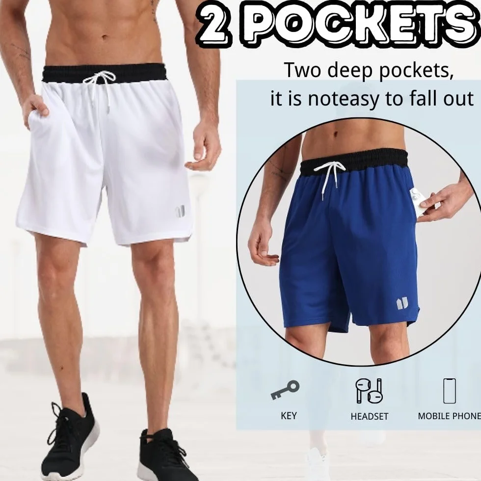 Pantaloncini sportivi da uomo con tasche ad asciugatura rapida per palestra corsa