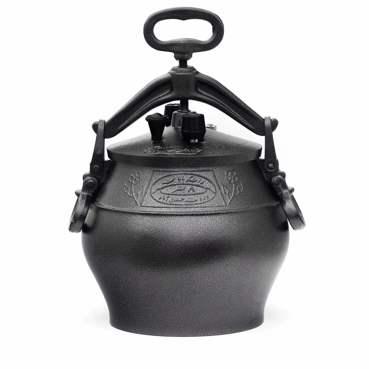 4BIG.fun Kazan orientale 10 L (8,5 L) con mestolo in alluminio Kazan Casseruola per carne casseruola per arrosto stufato asia cucina campo bollitore gulasch decorazione padella per carne