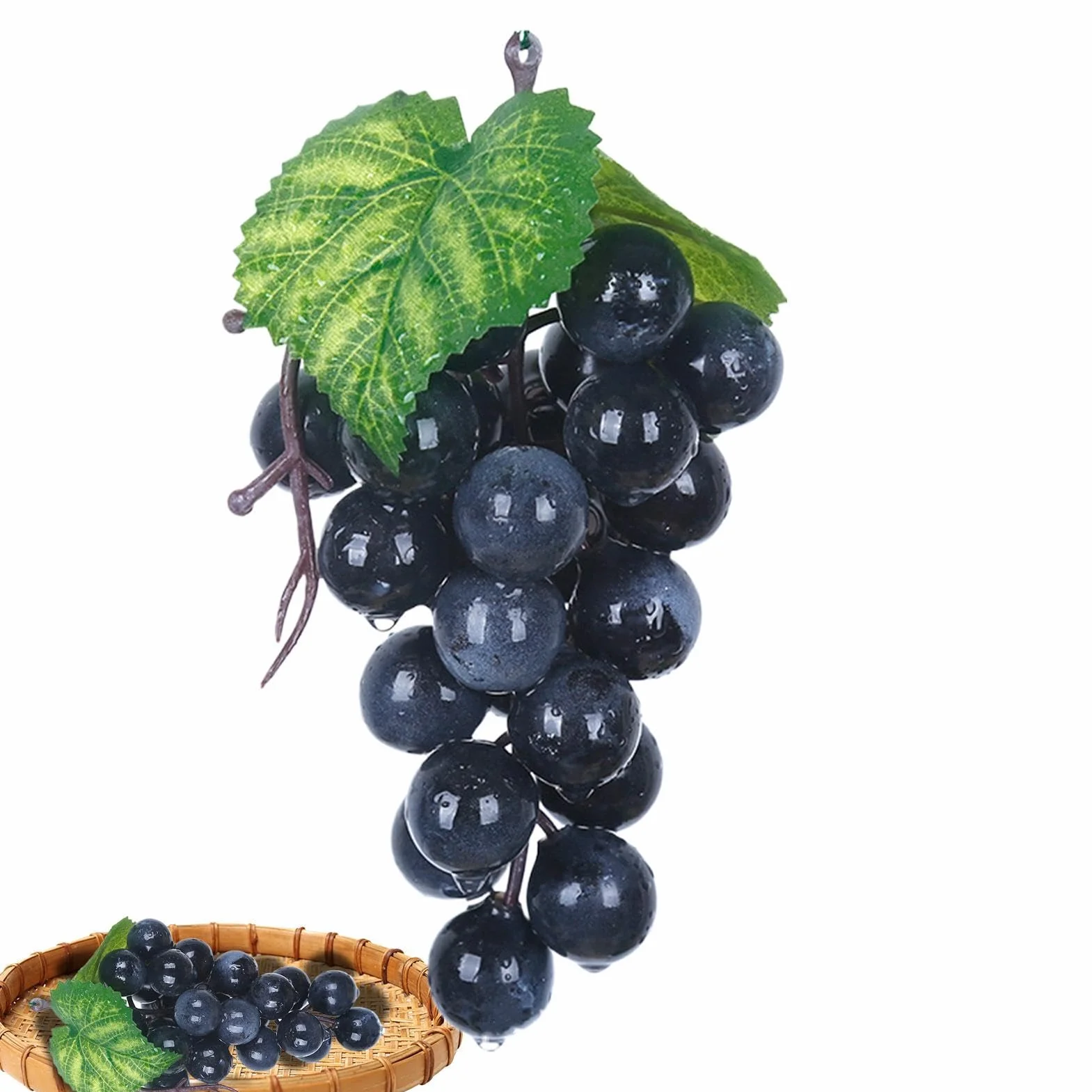 Generico Uva Finta Decorativa Realistica, Centrotavola Decorativo, Frutta Artificiale