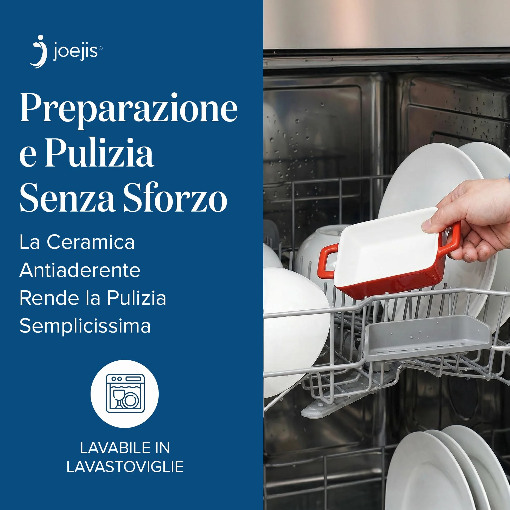 Joeji’s Kitchen Set 4 Pirofila da Forno in Ceramica – Cocotte Monoporzione da Forno Rettangolare per Lasagne, Pasta e Dolci – Teglia Ceramica da Forno Versatile (325 ml)