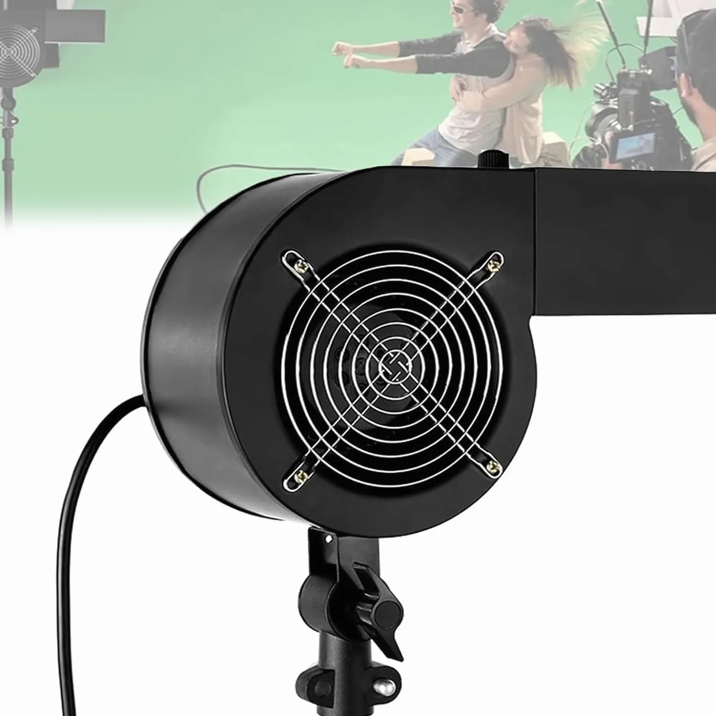 Ventilatore portatile for fotografia, macchina for effetti speciali da palcoscenico da 120 W, velocità massima 2600 giri/min e angolo regolabile, ventilatore for capelli da studio