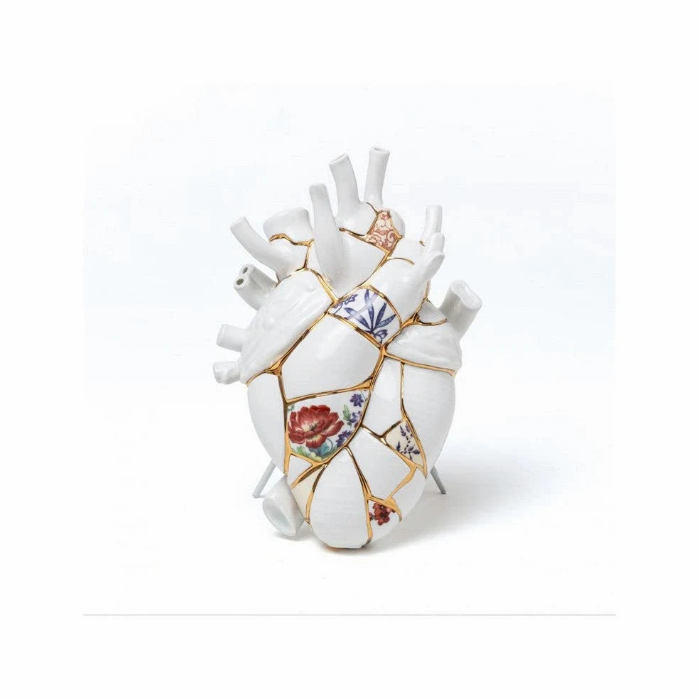 Love in Bloom Kintsugi porcellana e oro SELETTI