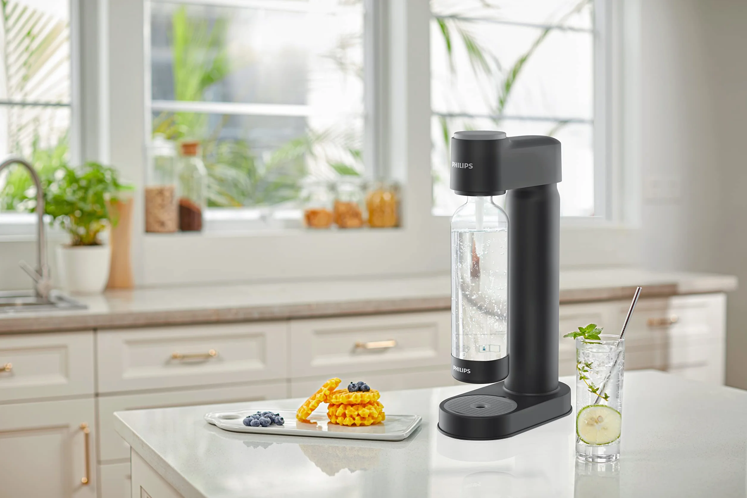 Philips Water GoZero Soda maker Lite ADD4901BK/10, nero, bottiglia d'acqua da 1 l, bombola di CO2 da 60 l