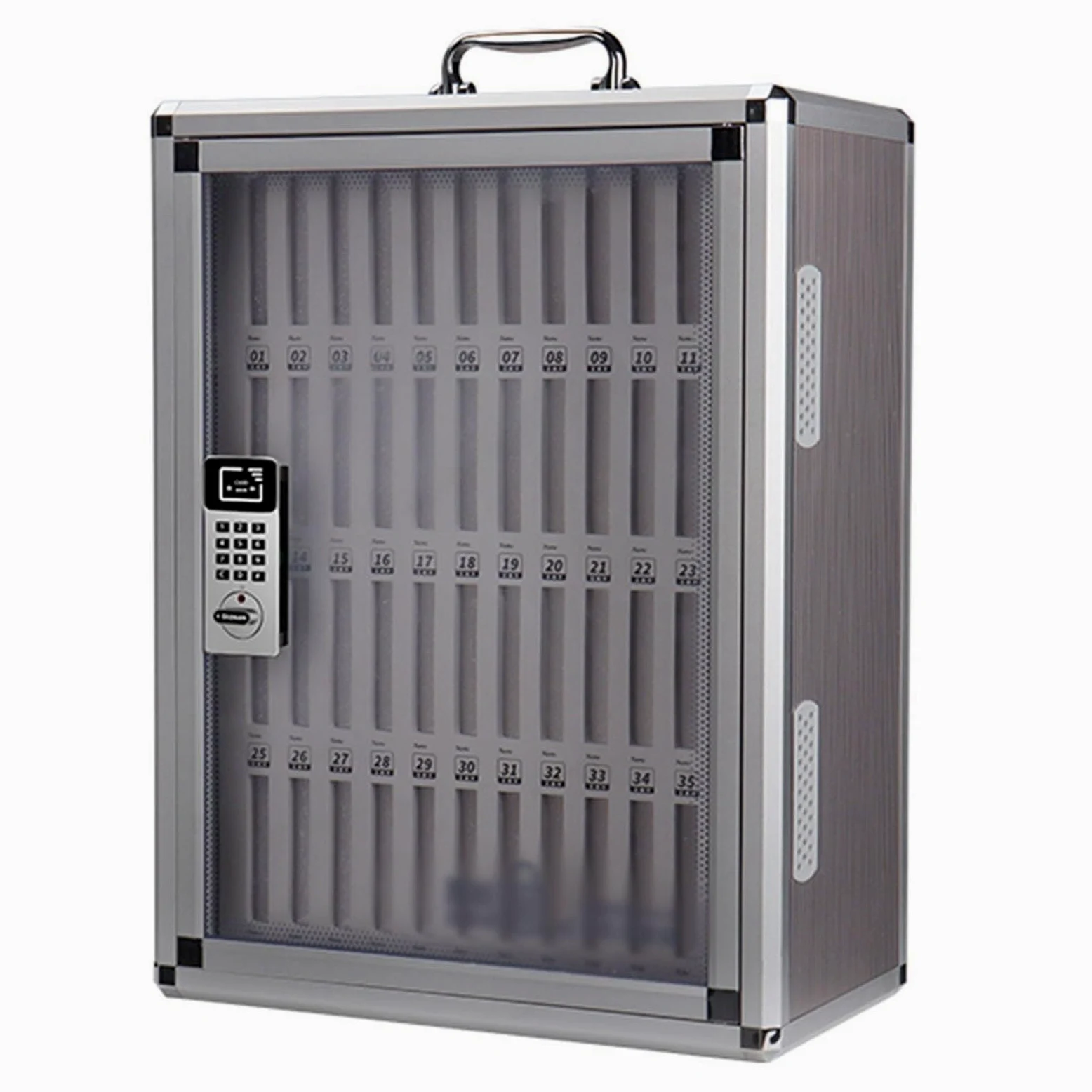 Armadietto per telefoni cellulari a 48 scomparti, cassaforte a muro per telefoni cellulari con serratura a combinazione, portatile, cassetta di sicurezza per telefoni cellulari per scuole e aziende.