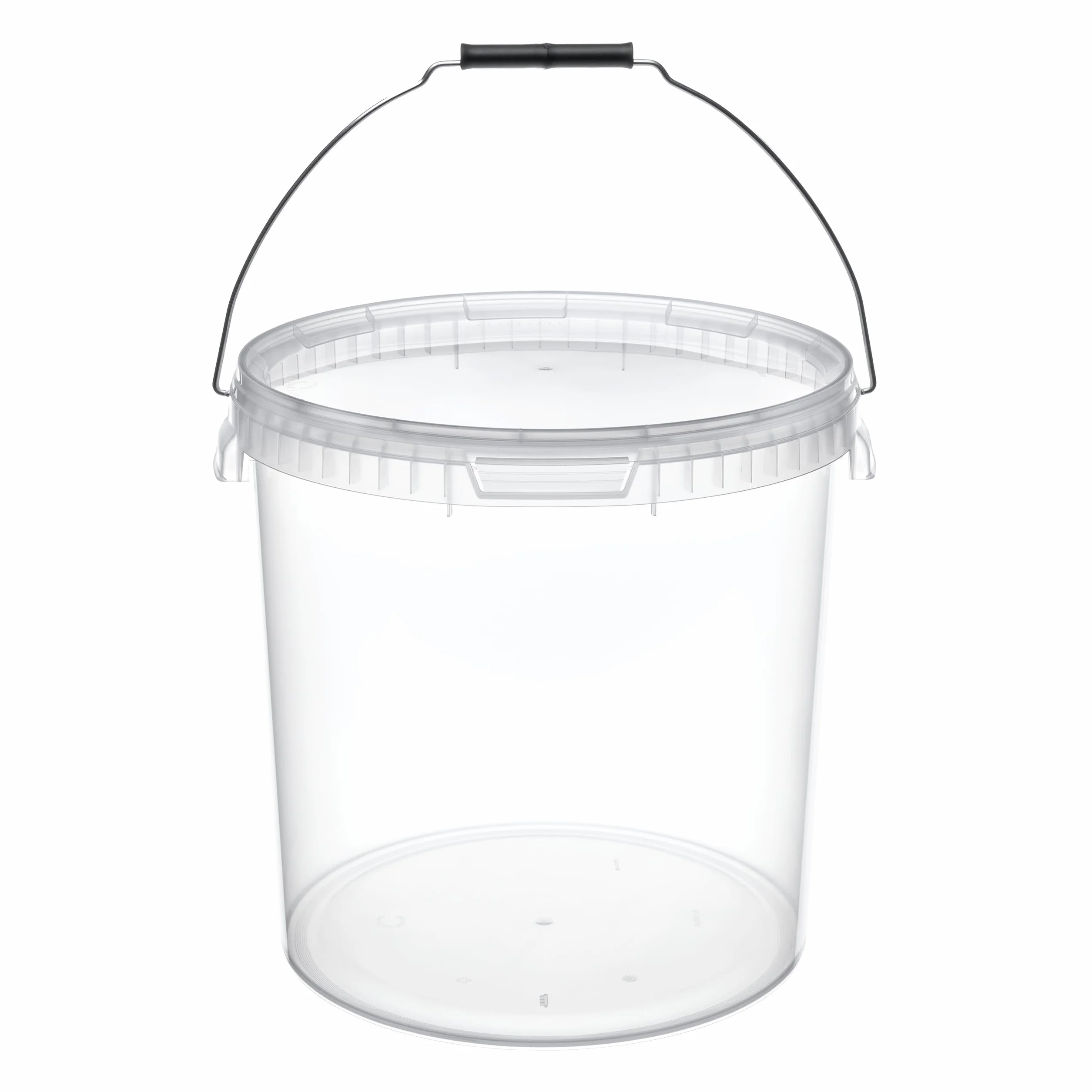 Garronda Secchio con Coperchio 20 L per la conservazione di Prodotti Alimentari e chimici 10 Pezzi Trasparente GD-0072