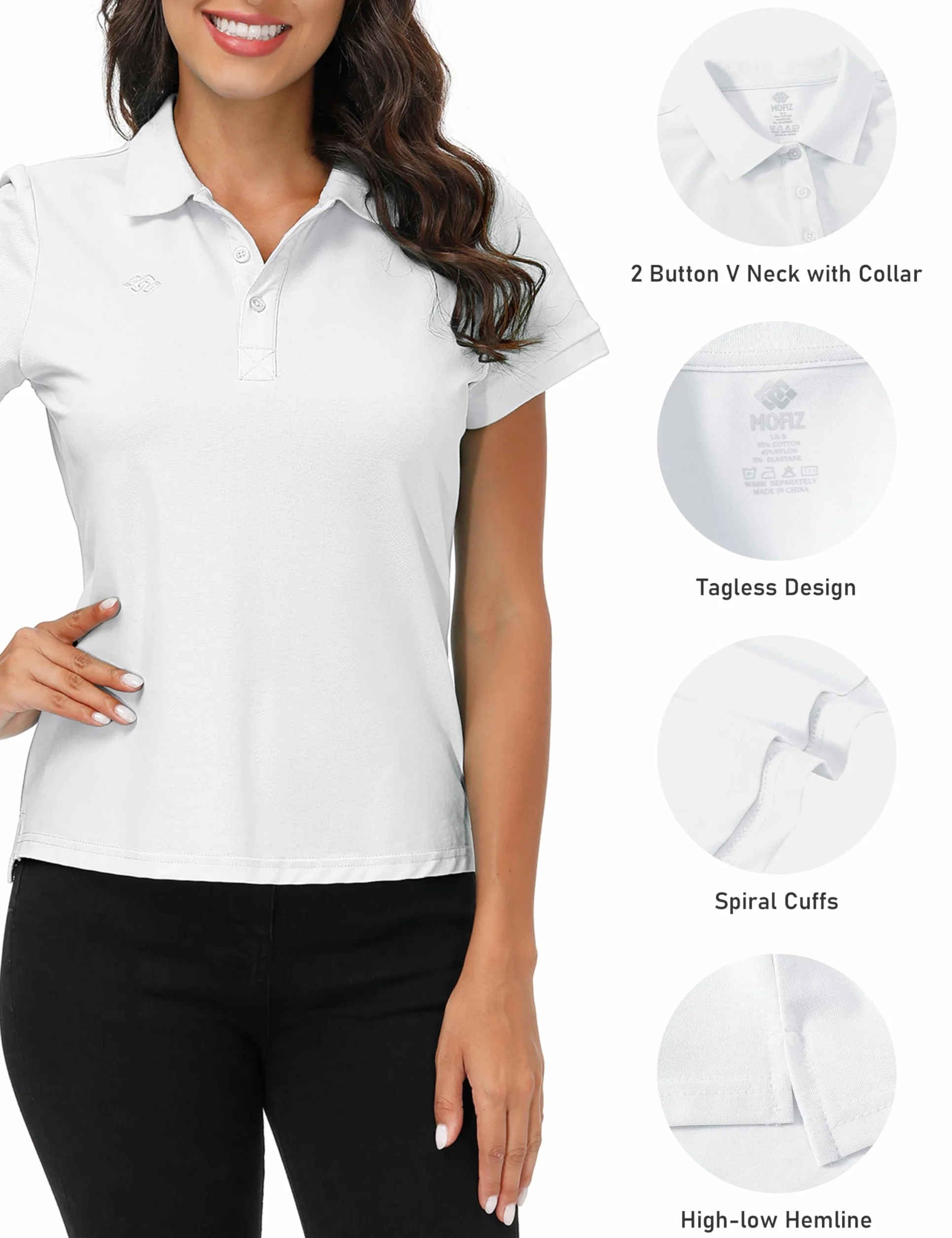 Polo Donna Manica Corta Golf Camicia Lavoro Sportiva Estate