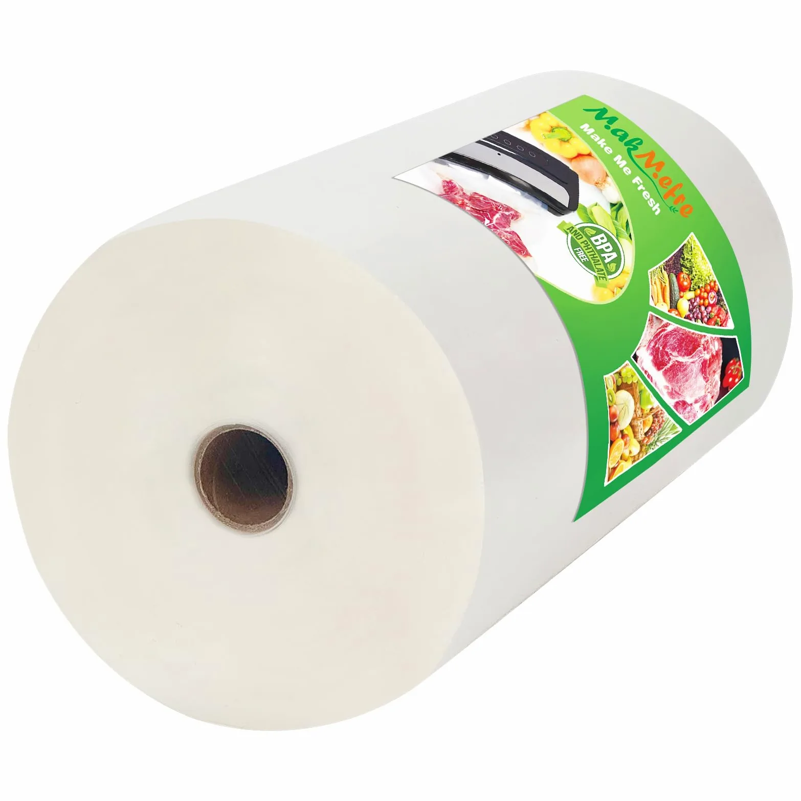 MakMeFre 1 Rotoli 20X4570cm Buste Rotoli Sottovuoto Alimenti,Sacchetti Sottovuoto per Alimenti,Sacchi Sottovuoto Alimenti senza BPA (totale:4570cm)