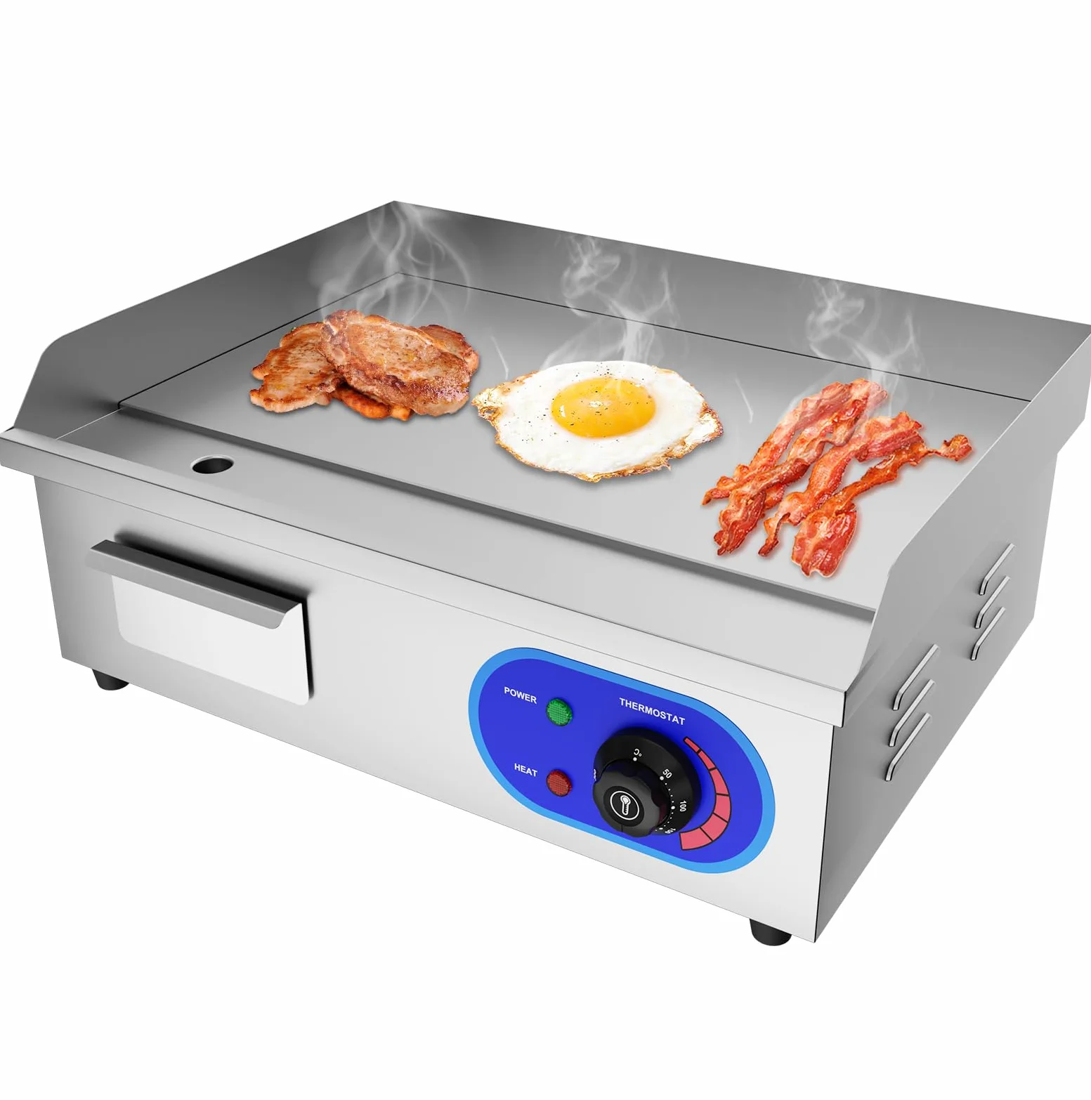 Piastra Elettrica Professionale Griglia BBQ Grill In Acciaio Inox da banco 3000 W 220-240 V Piastra Elettrica Commerciale con Certificazione CE