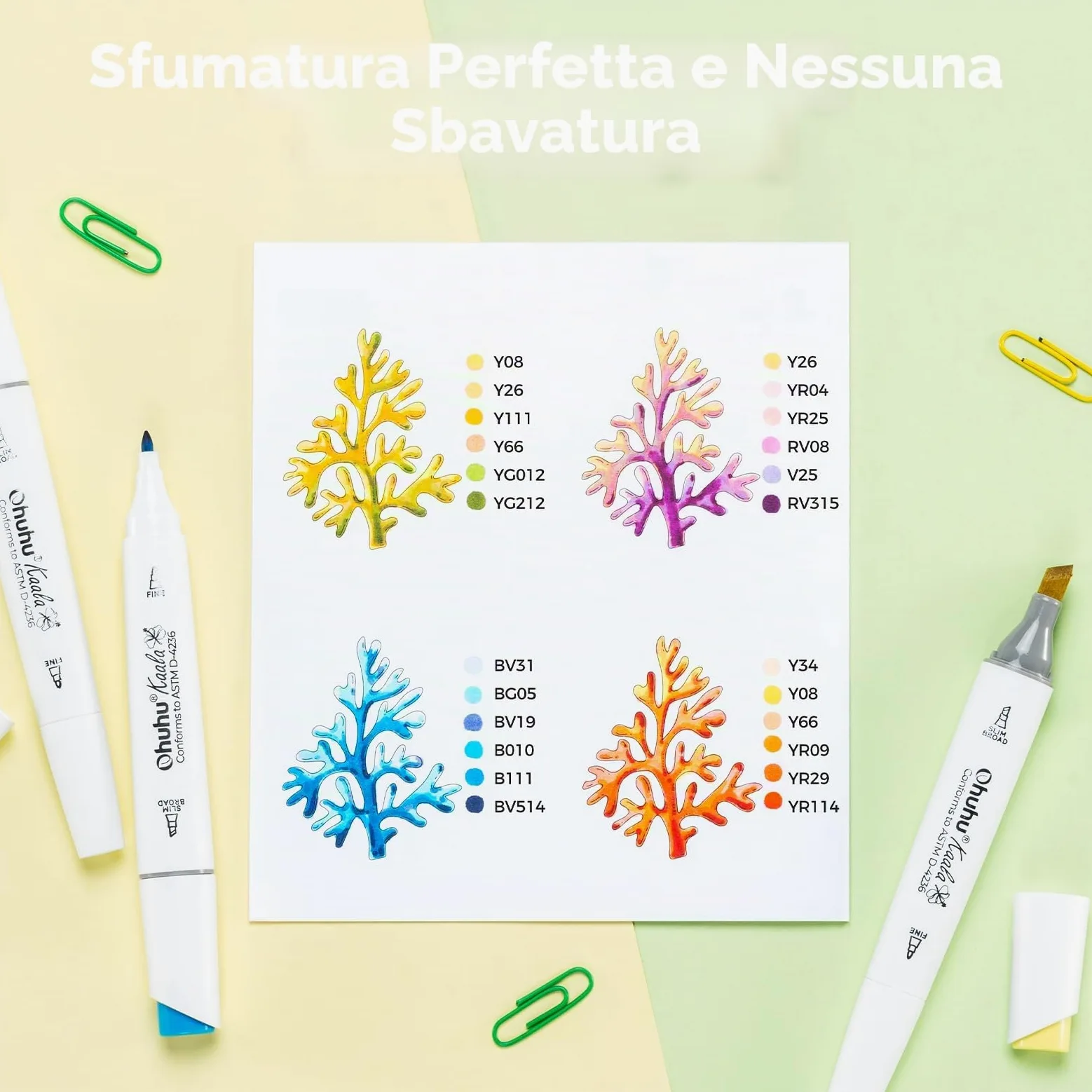 Ohuhu markers, 108+1 colori pennarelli ad alcool a doppia punta fine e sottile, inchiostro sfumabile e ricaricabile per artisti che colorano e disegnano personaggi dei cartoni animati e degli anime