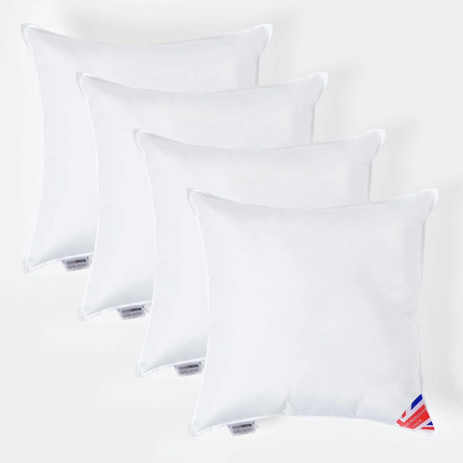 HOMESCAPES Inserti per Cuscino 60x60 cm Set da 4, Super Microfibra, Ipoallergenici, Imbottitura per Cuscino