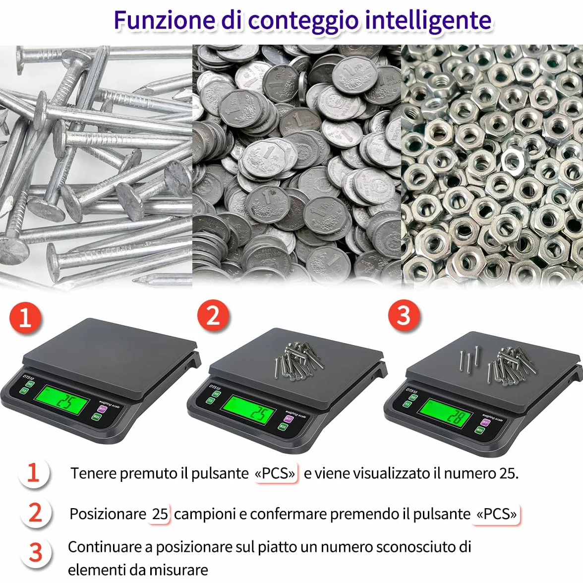 Bilancia Cucina Digitale 30kg Bilancia Professionale per Alimenti Bilancia Cucina con g,oz,lb,kg,TL,ct 6 unità con Funzione PCS e Tare Bilancia da Cucina con Display LCD E Adattatore