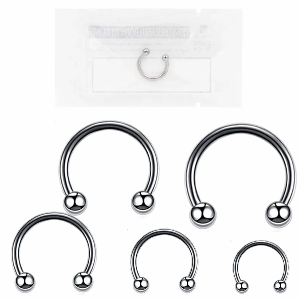 WARRIOR Ferro di Cavallo Circular Barbell Trago Helix Septum Orecchio Acciaio Chirurgico 316L 16G (1,2mm) Body Piercing Gioielli