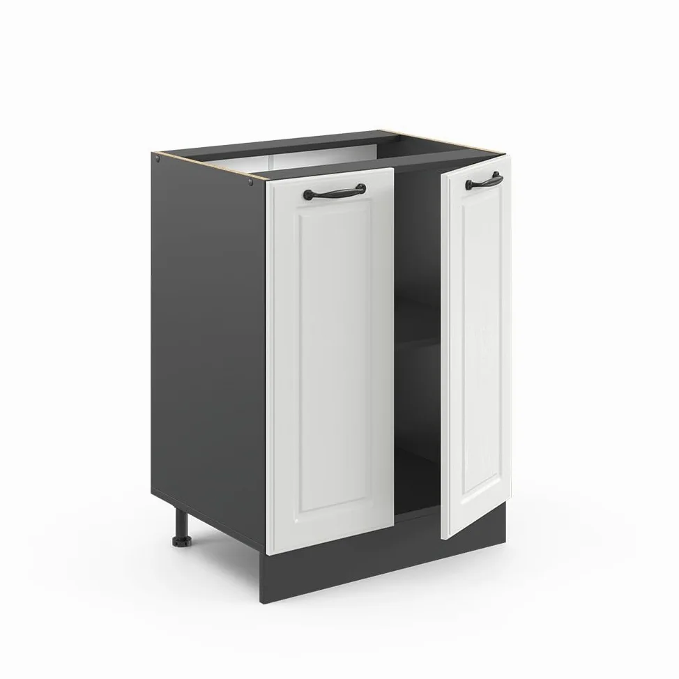 Vicco Mobiletto base cucina R-Line, Bianco rustico, 60 cm senza piano di lavoro, per la libera combinazione all'interno di sistemi cucina modulari