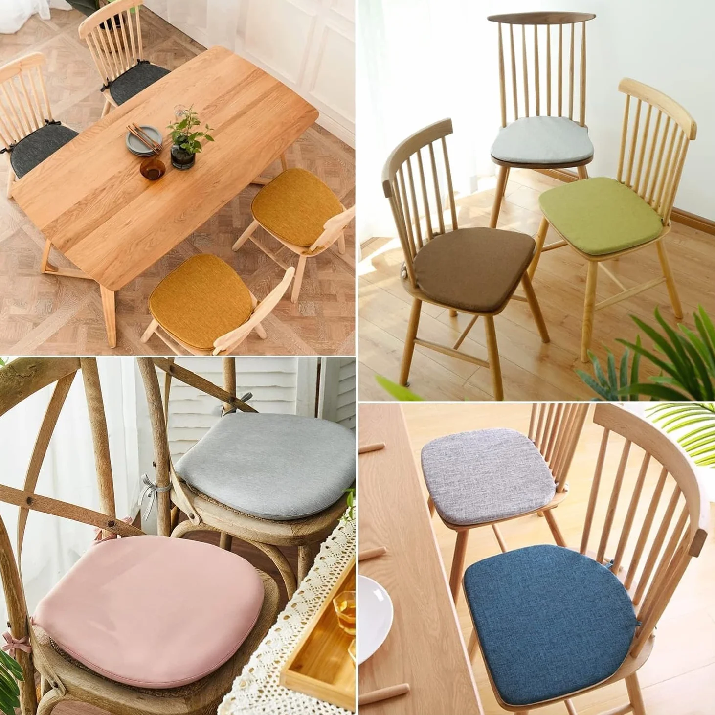 Cuscini per Sedie Cucina Memory Foam Antiscivolo 40x38x5cm 4 Pezzi