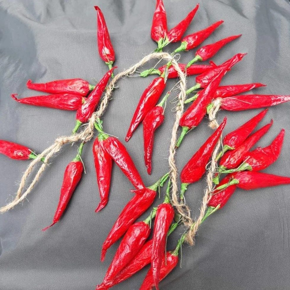 Verdure Artificiali Realistiche Confezione da 5 Aglio Peperoncino Rosso Decorazione Parete Casa Cucina