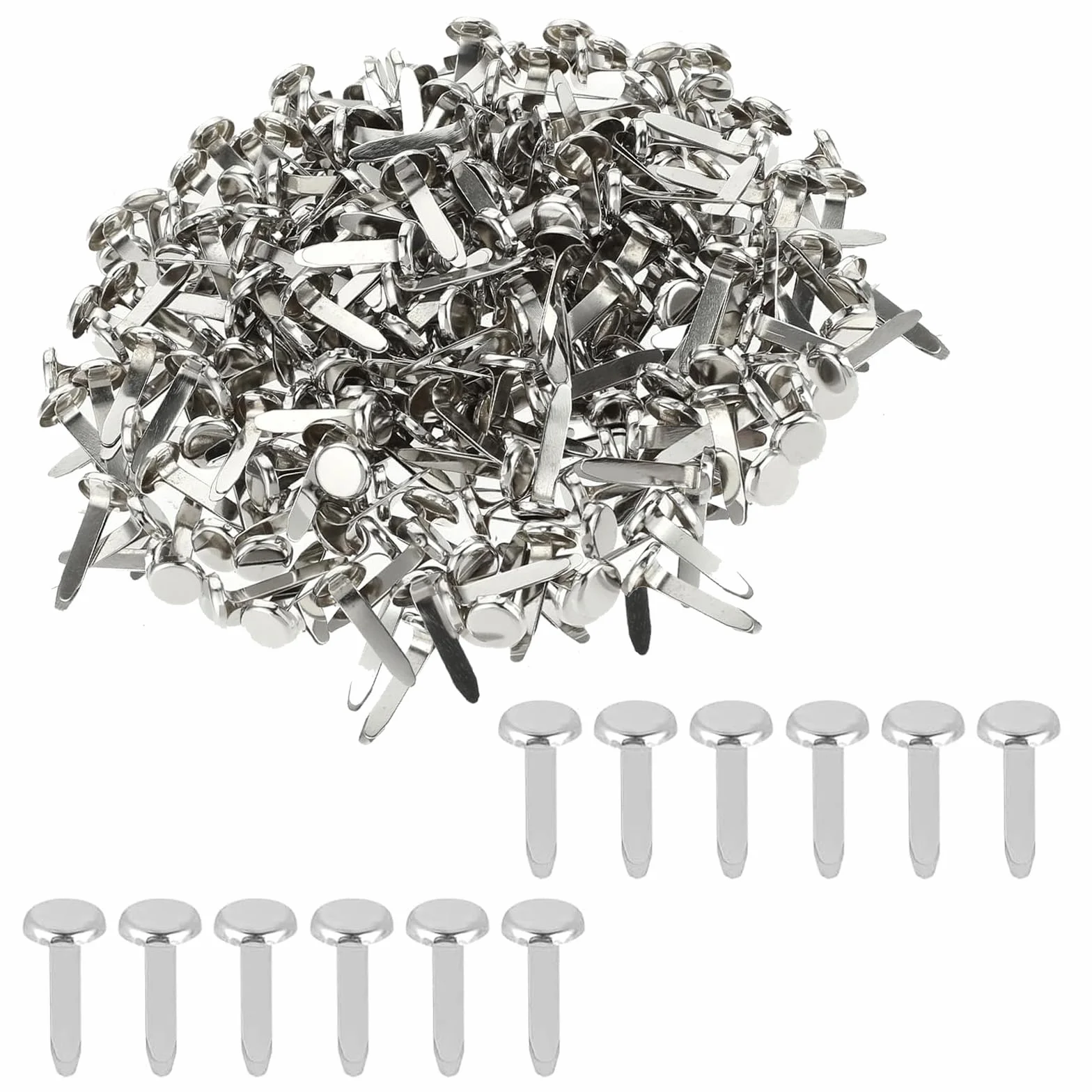 300 Pezzi Fermacampioni Argento Metallo per Scrapbooking Fai da Te