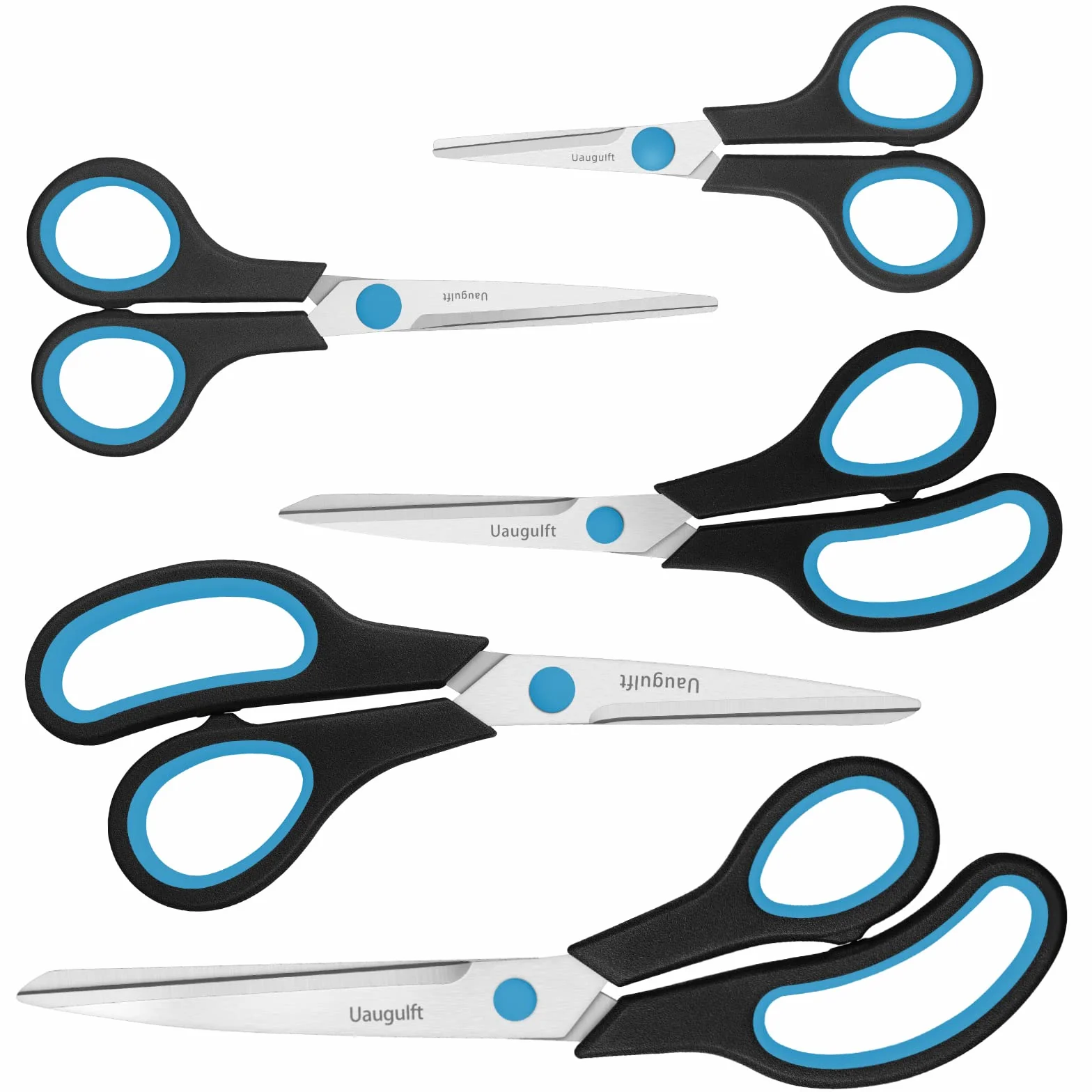 Forbici Multiuso in Acciaio Inossidabile, Set da 5 Pezzi, Blu e Nero