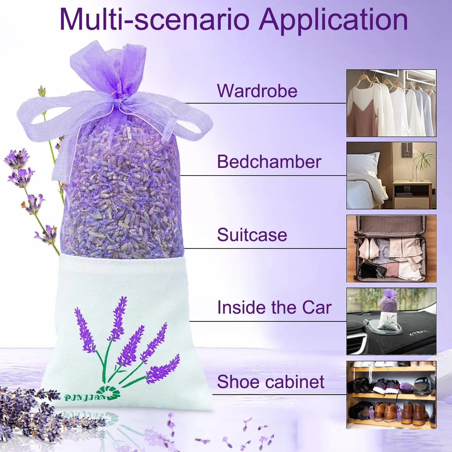 60 Pezzi Sacchetti di Lavanda Bustina Sacchetti Lavanda Vuoti Sacchetti Profumati Con Nastri Viola Sacchetti Di Lavanda in Organza per Lavanda Spezie ed Erbe