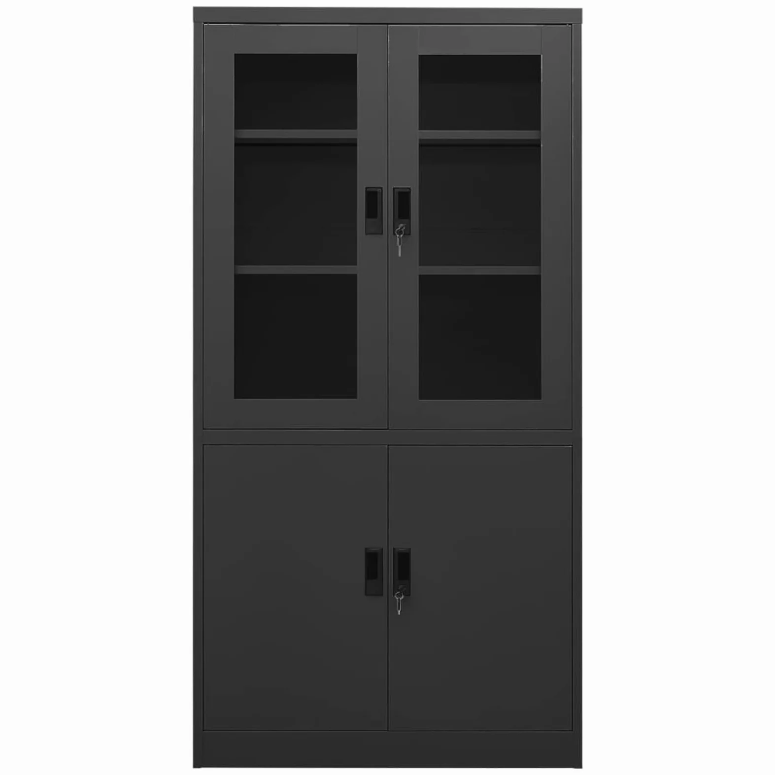 Armadio per Ufficio Antracite 90x40x180 cm in Acciaio,Armadi Archivio,Armadio per Ufficio,Mobile Ufficio-335949