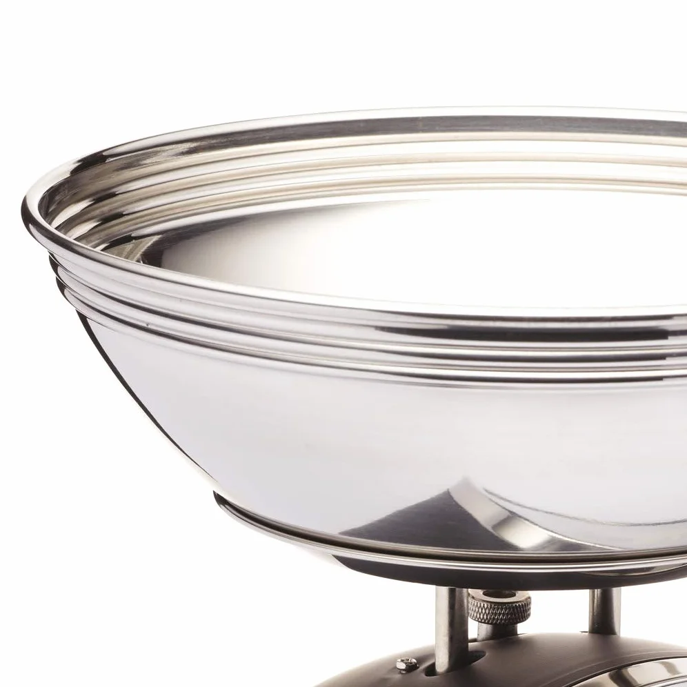 KitchenCraft Classic Collection Bilancia da Cucina Meccanica con Ciotola, Colore Nero, Capacità 2 kg