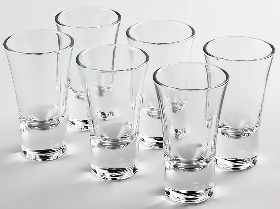 Bicchieri da vodka in cristallo trasparente 50 ml, set elegante e robusto per feste e bar