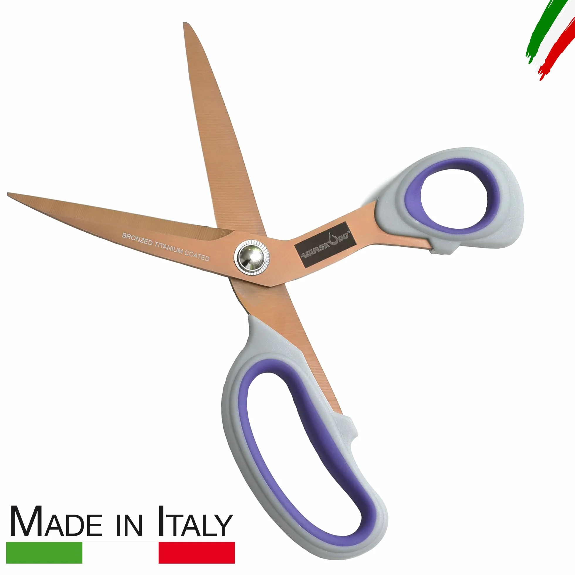 AQUASKUDO Forbici Multiuso Professionali in Acciaio Inox Rivestite in Titanio Finitura Bronzo - Made in Italy