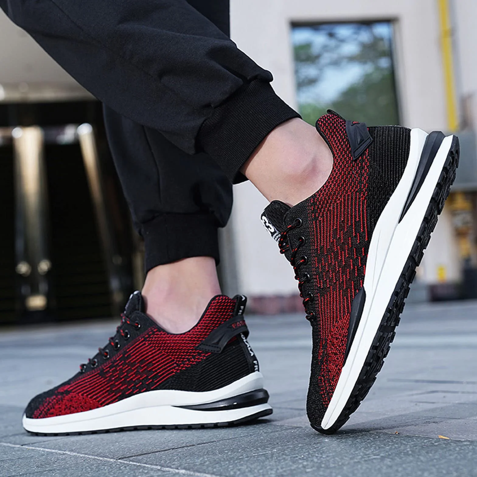 Scarpe da ginnastica da uomo, invisibili, con lacci, altezza regolabile, altezza 6 cm, tacco nascosto