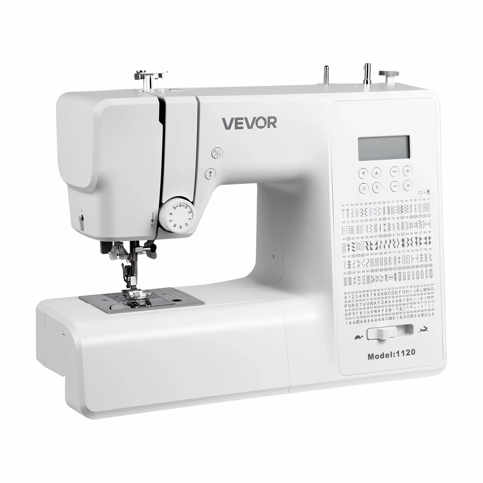 VEVOR Macchina da Cucire Computerizzata con 200 Applicazioni di Punti, Schermo LED, Pedale Luce, Macchina da Cucire Digitale con Motore Potente per Lavori Artigianali, Bianco