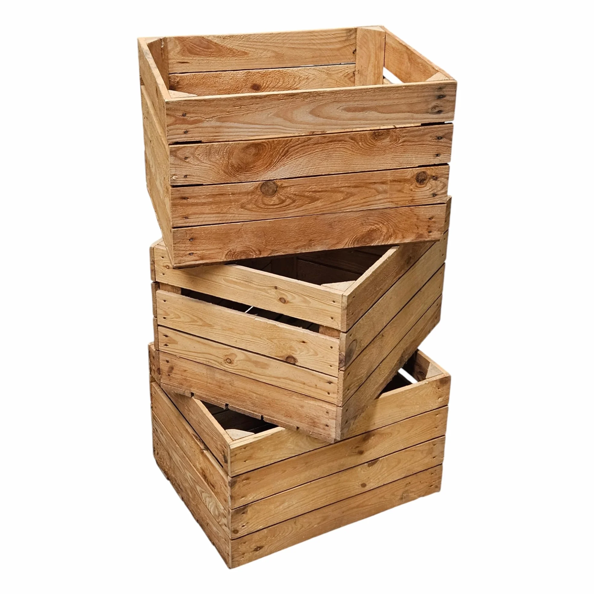 Teramico Casse di Legno Casse di Frutta Vintage 50 x 40 x 30 cm -Offerte Set-Solido e Stabile (Set di 4)