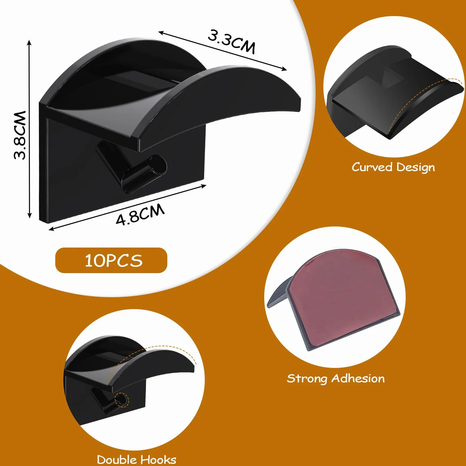 MeoZynxadril 10 Pezzi Porta Cappelli, Gancio di Cappello Autoadesivo, Porta Cappelli da Parete, Cappelli Curve Ganci, Espositore Cappelliera, per Berretti Da Baseball, Cuffie, Asciugamani