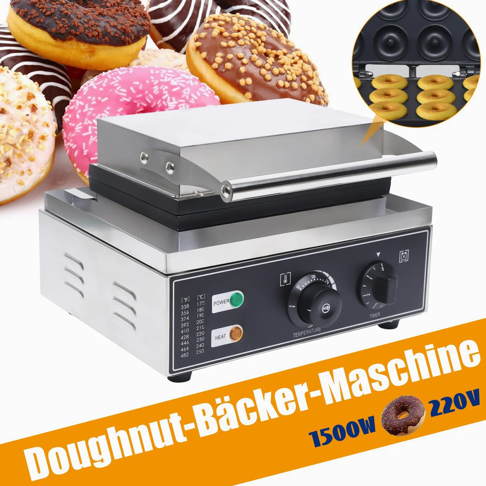 1500W ciambelle piastra ciambelle per 12 ciambelle Doughnut macchina elettrica ciambella produttore 220V commerciale ciambella macchina con rivestimento antiaderente