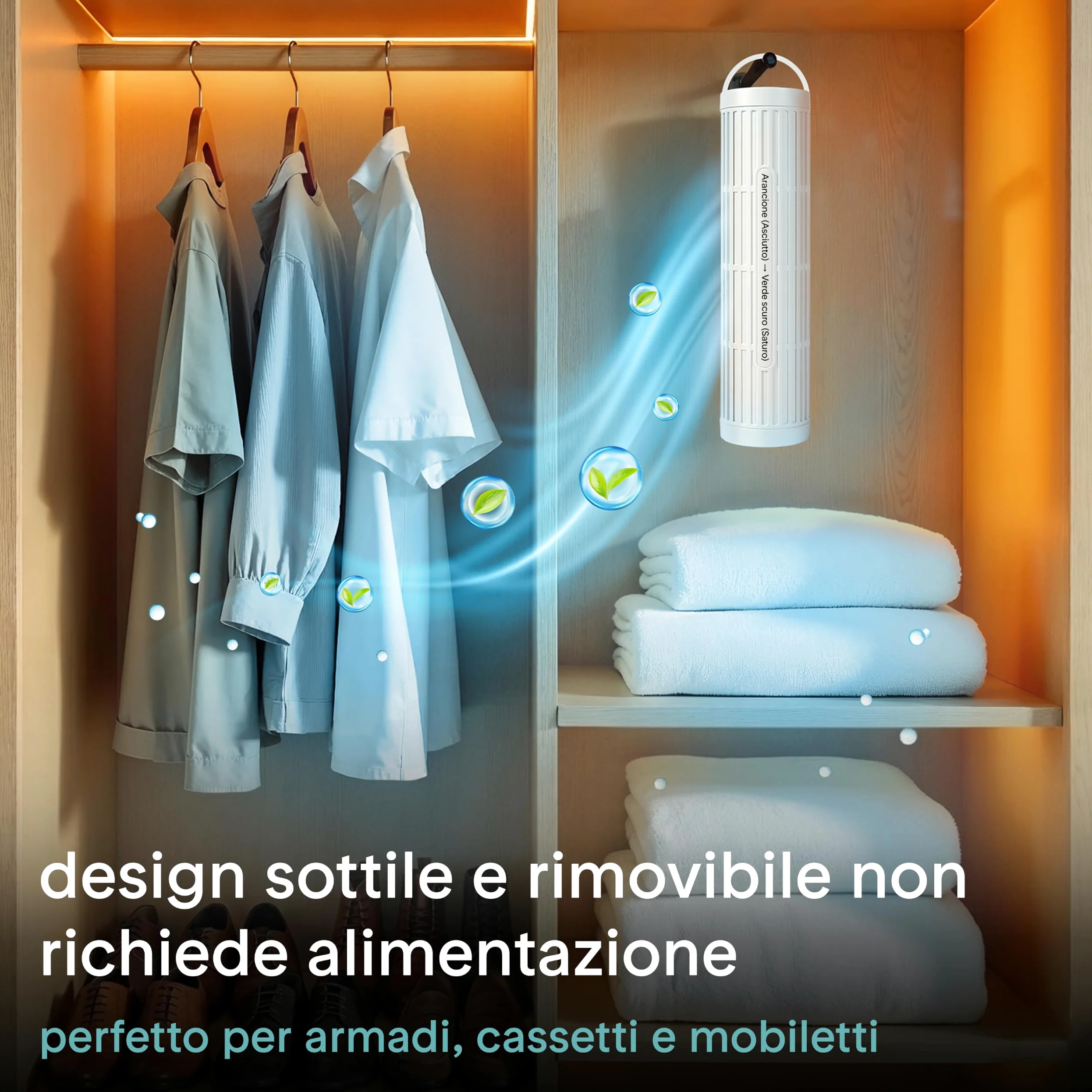 SereneLife Deumidificatore 2-in-1 Bianco 23 x 15 x 33 cm, Filtro Integrato, Serbatoio 2,7 L, Cilindro Removibile e Base Asciugatura, Timer, Modalità Sonno, Casa, Ufficio, Camera, Bagno, SLARP800WT